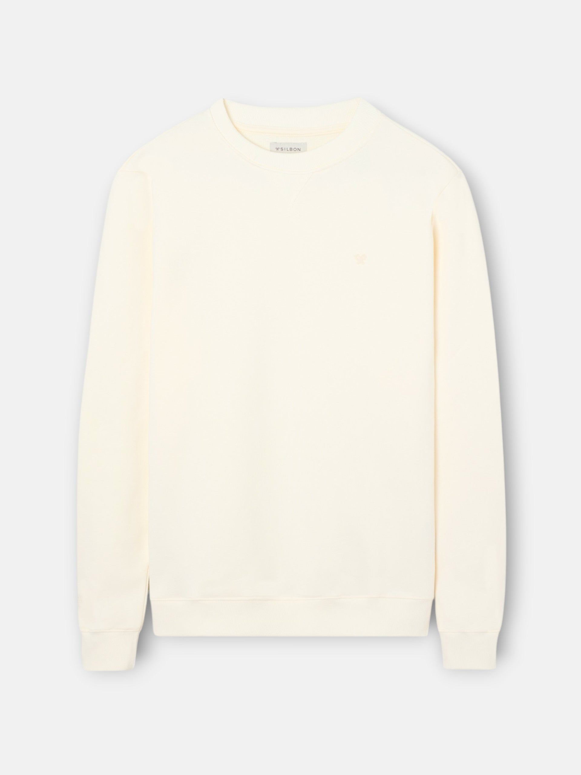 Sweat-shirt Silbon minilogo éponge crème