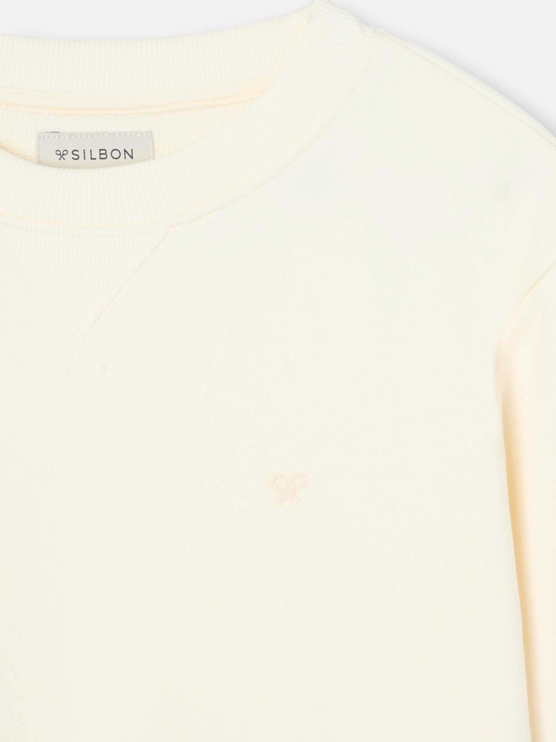 Sweat-shirt Silbon minilogo éponge crème