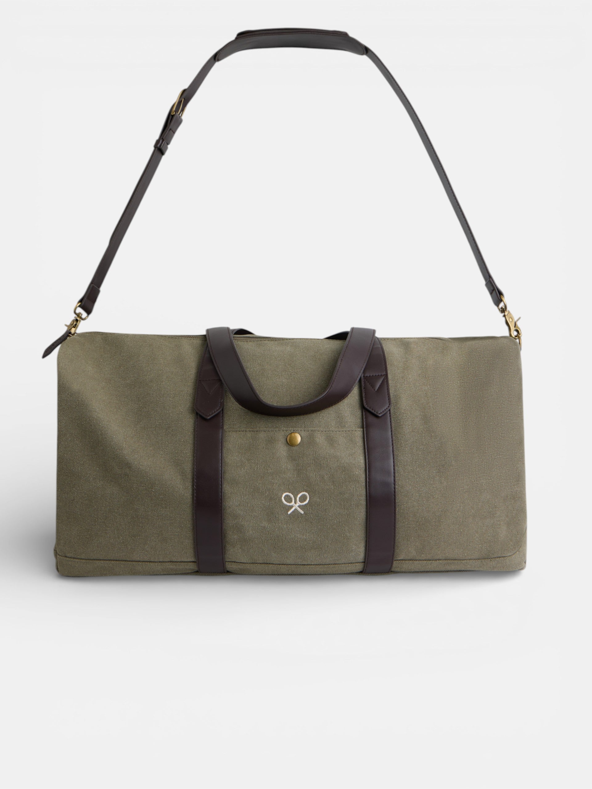 Bolsa de viaje detalle piel verde