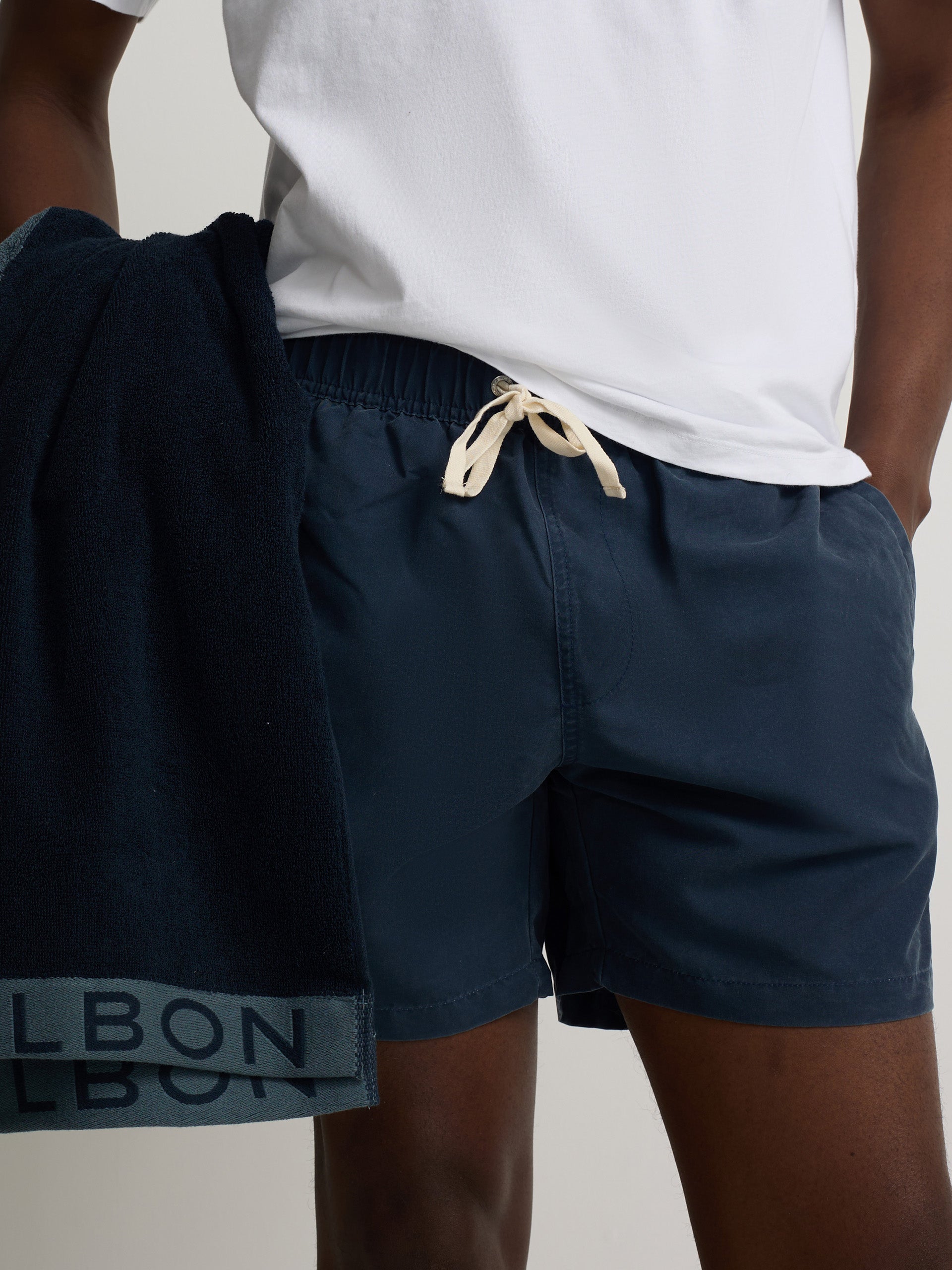 Navy blue plain swimsuit