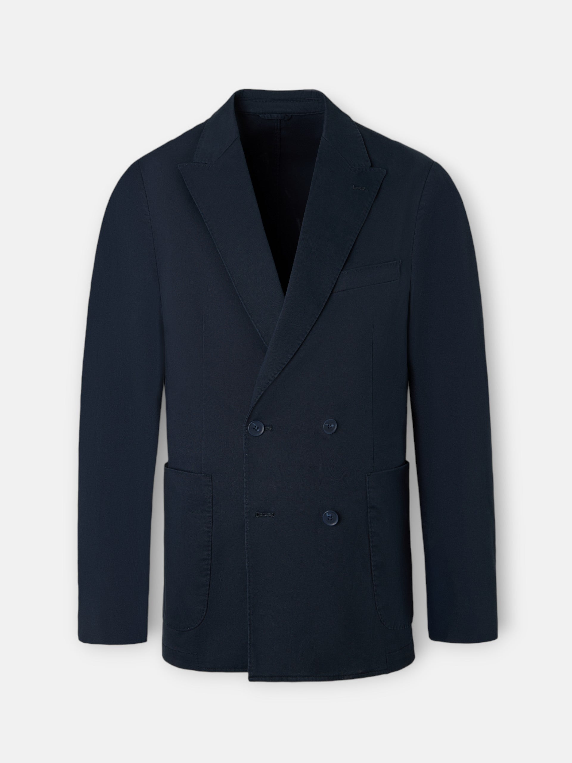 Navy blue casual double-breasted blazer