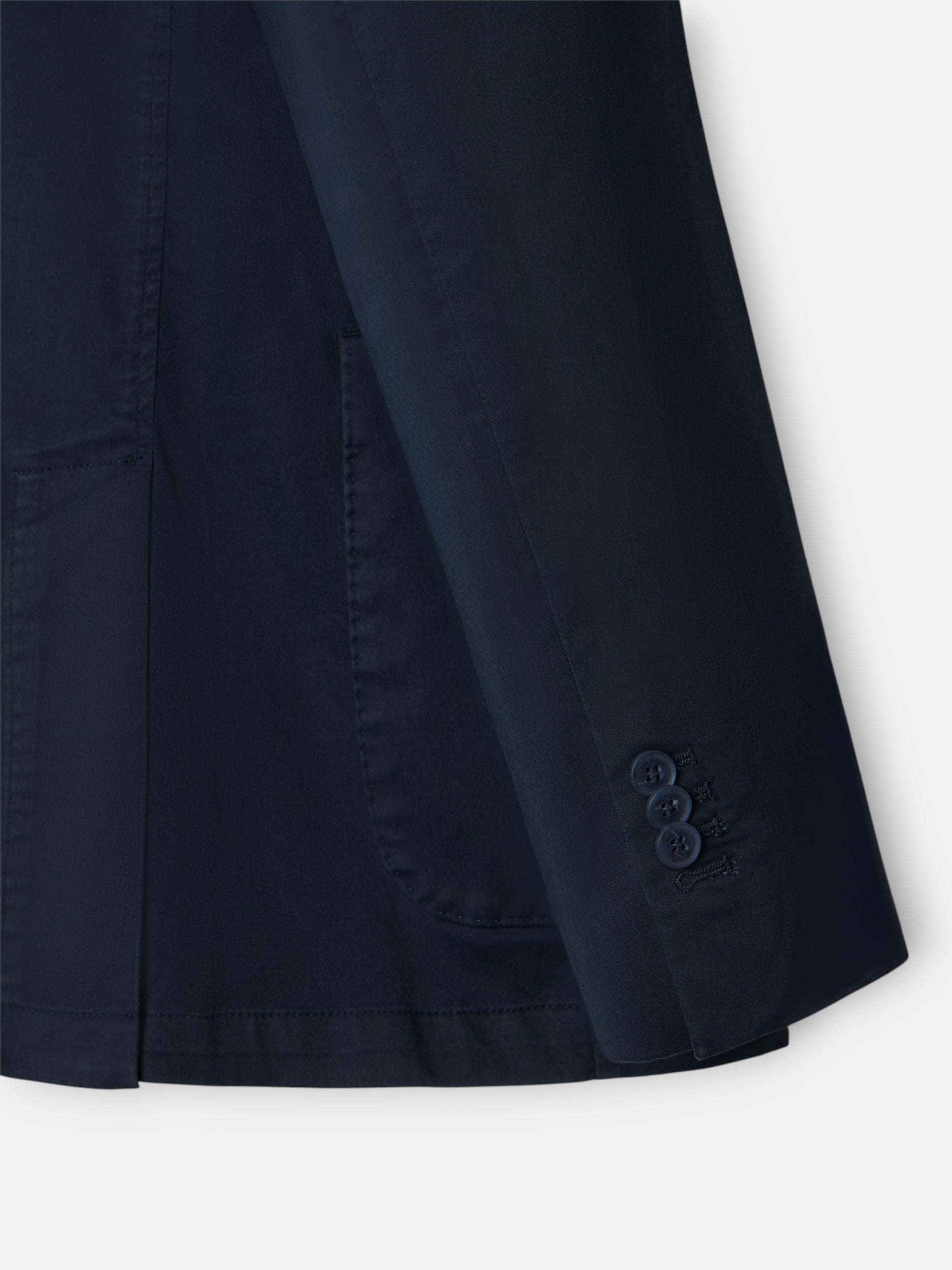 Navy blue casual double-breasted blazer