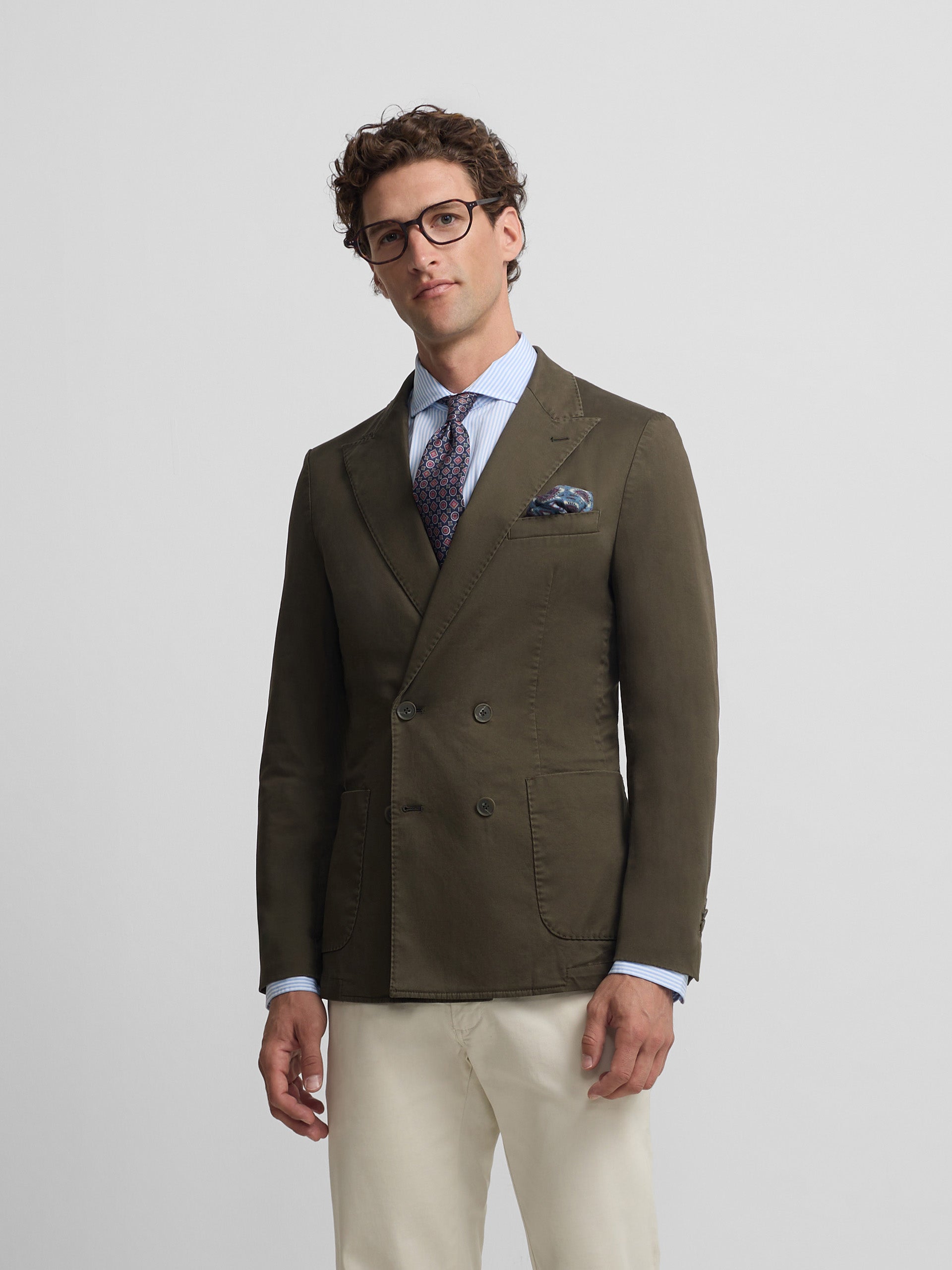 Blazer cruzado casual verde