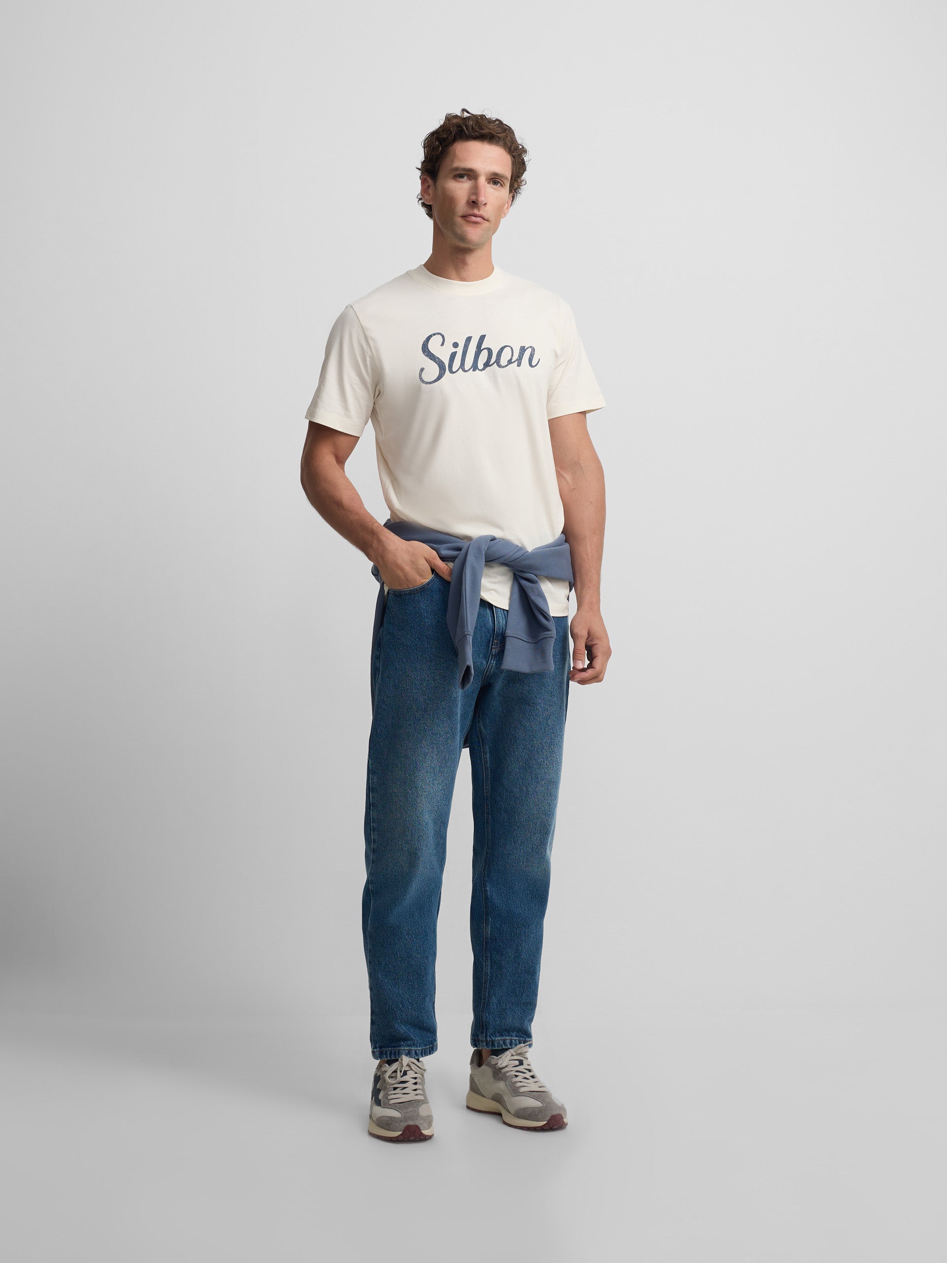 Camiseta Silbon vintage crema