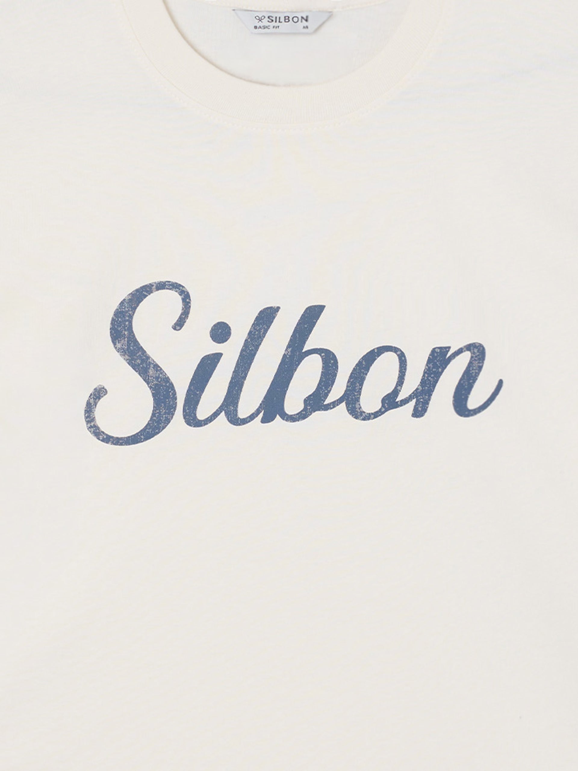 Camiseta Silbon vintage crema