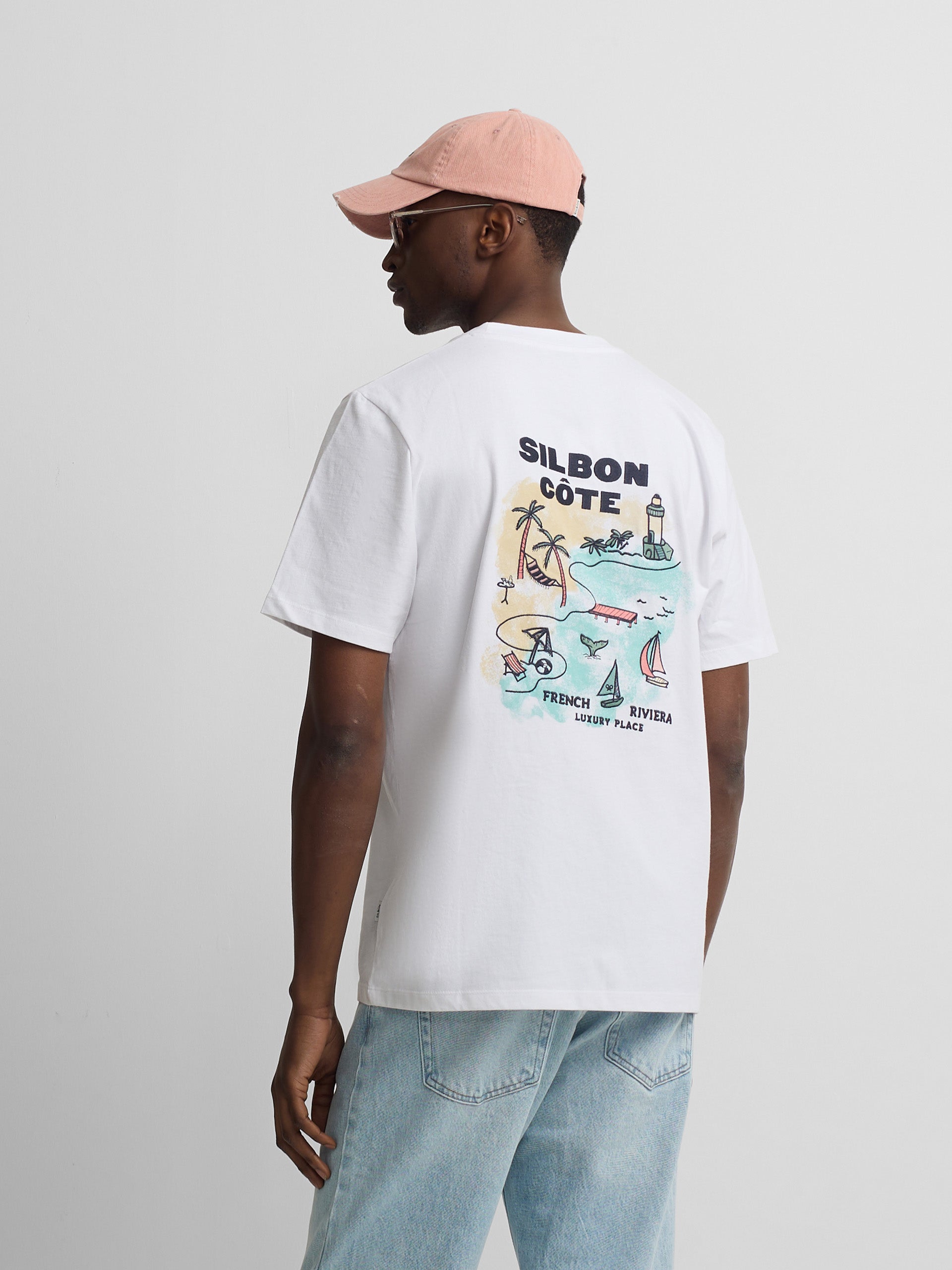 T-shirt Silbon col blanc