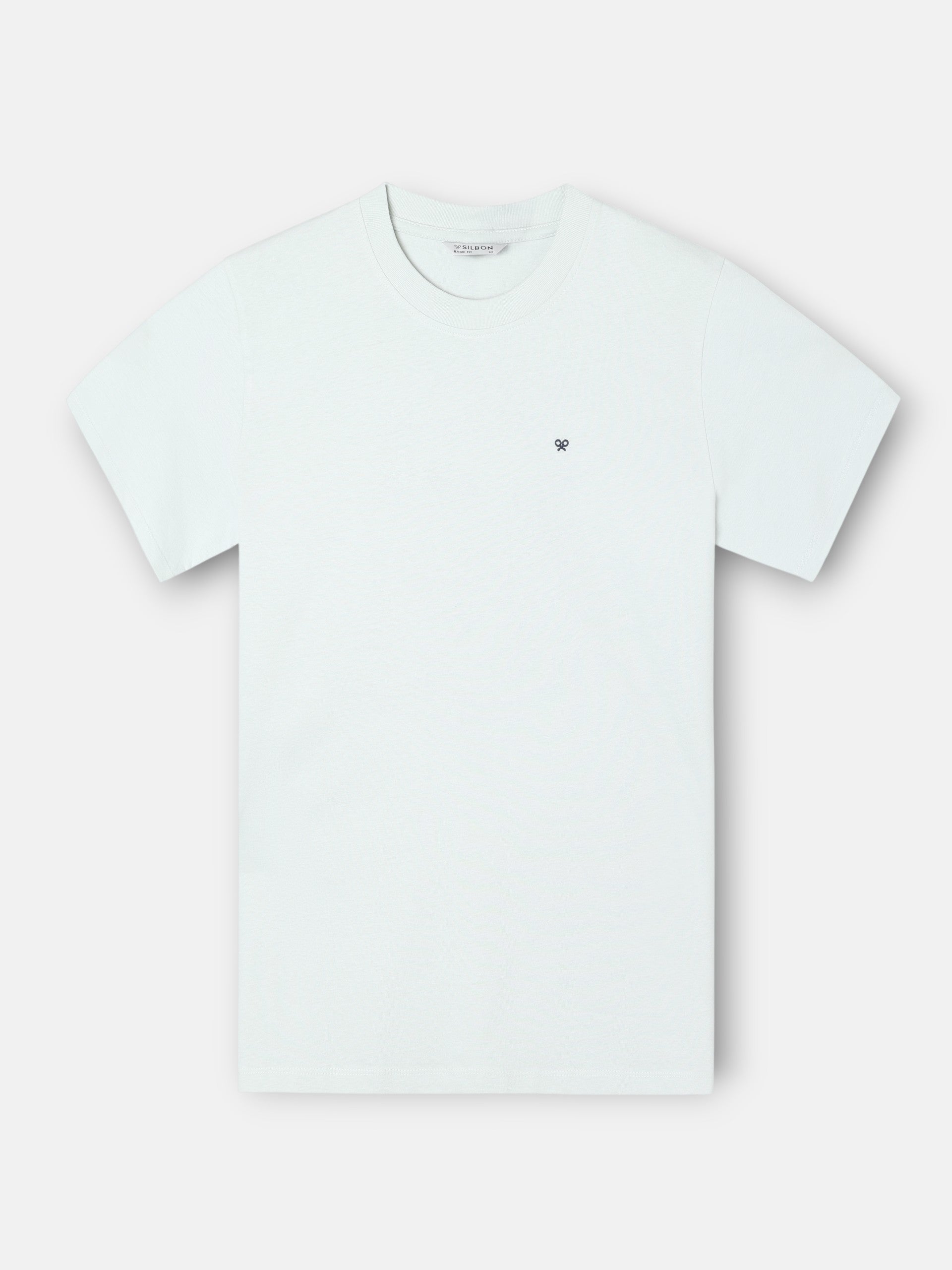 Camiseta Silbon gola água-marinha