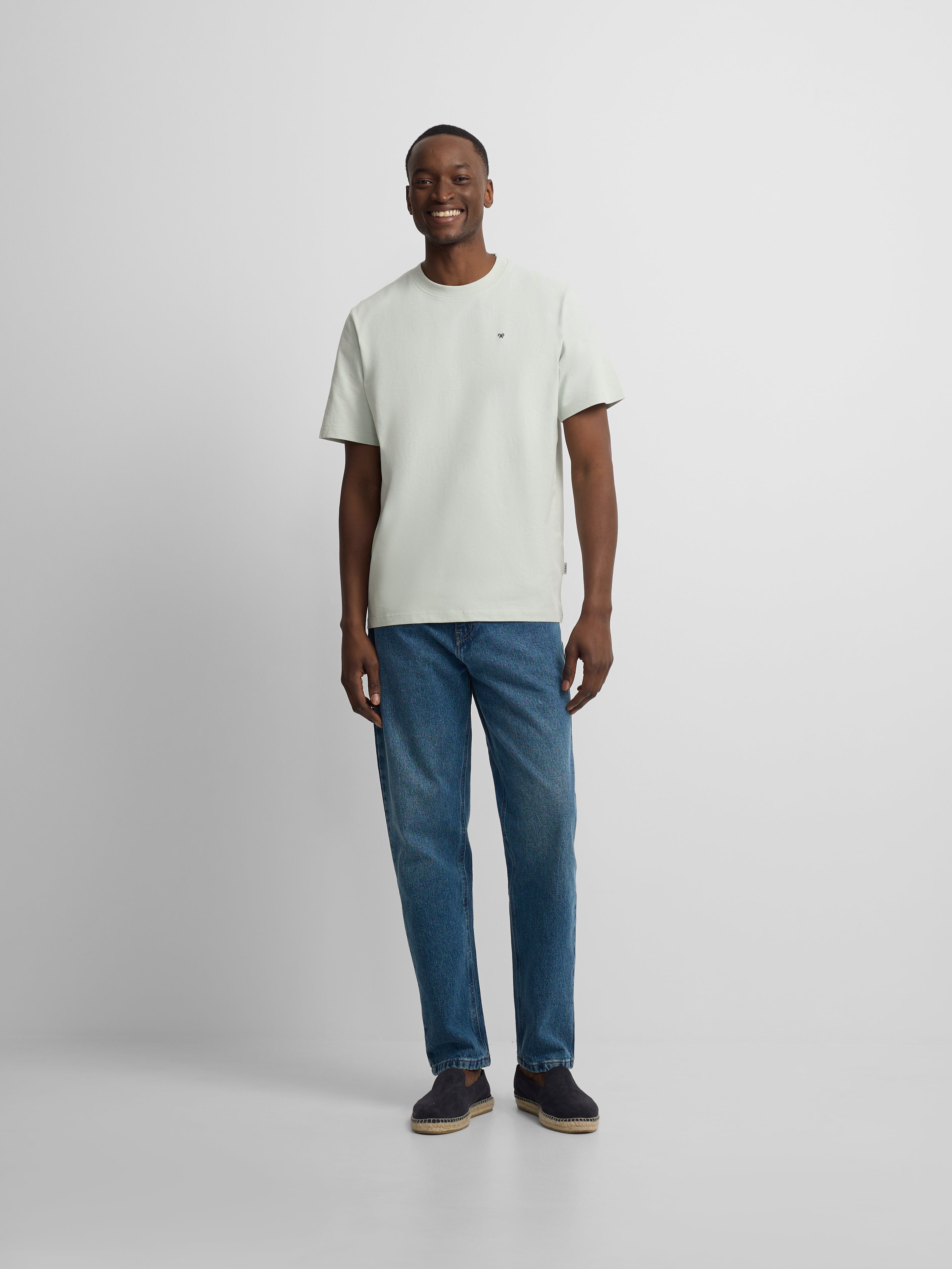Camiseta Silbon gola água-marinha