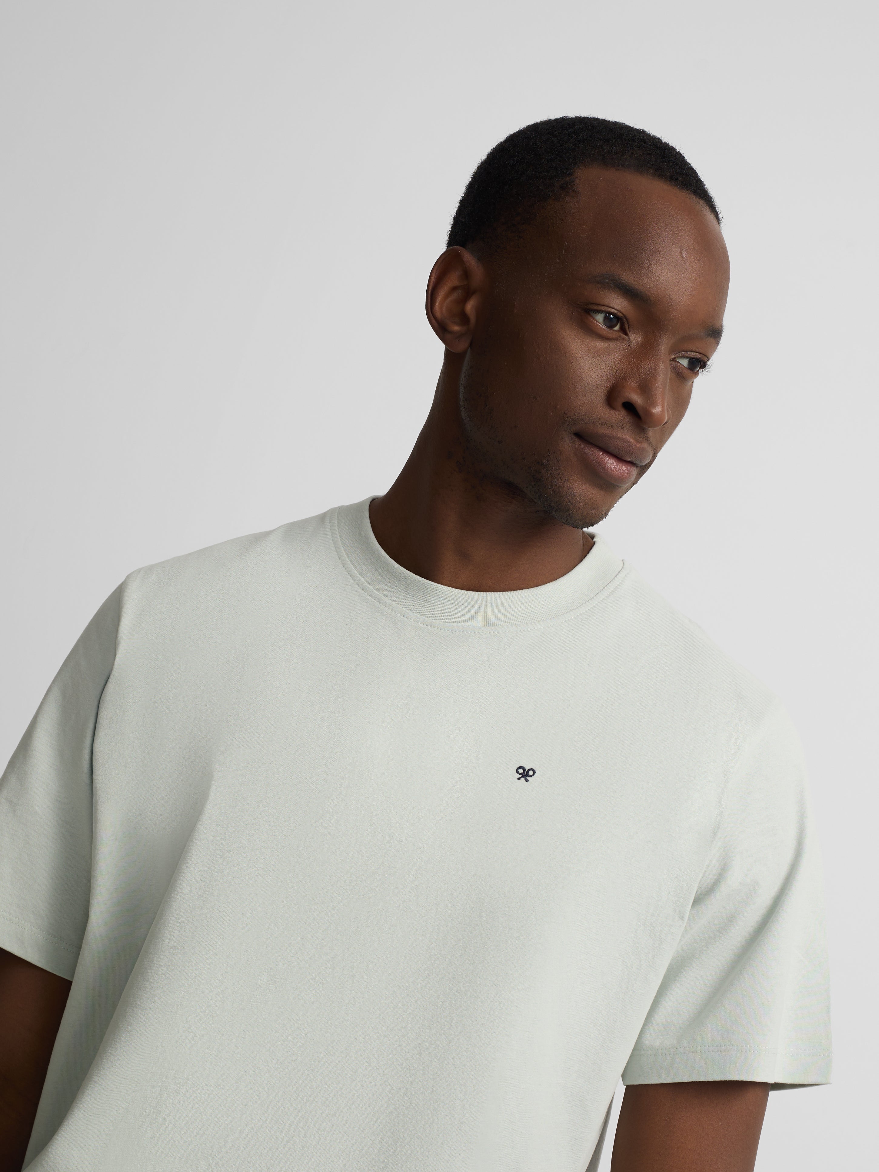 Camiseta Silbon gola água-marinha
