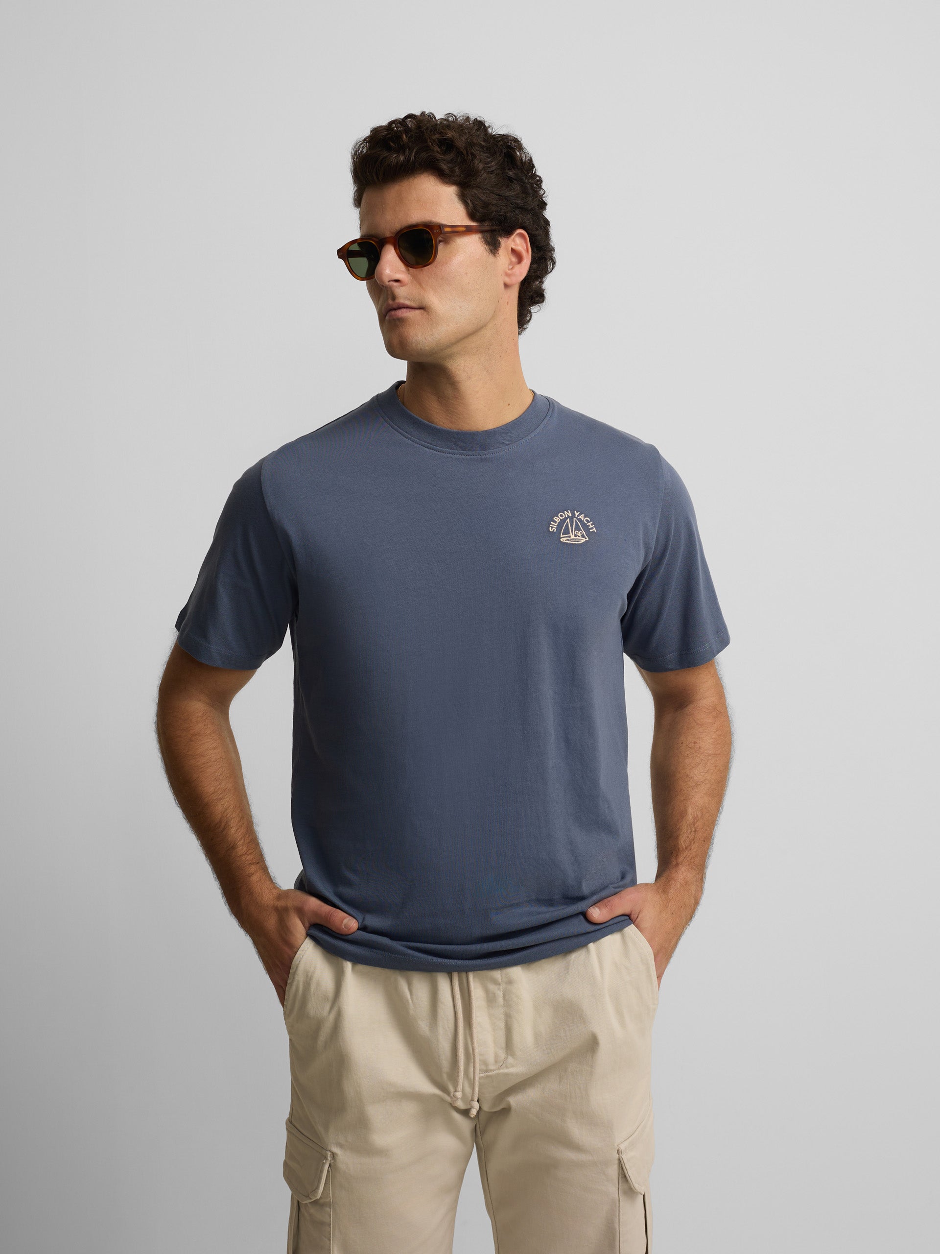 Camiseta Silbon Yacht azul indigo