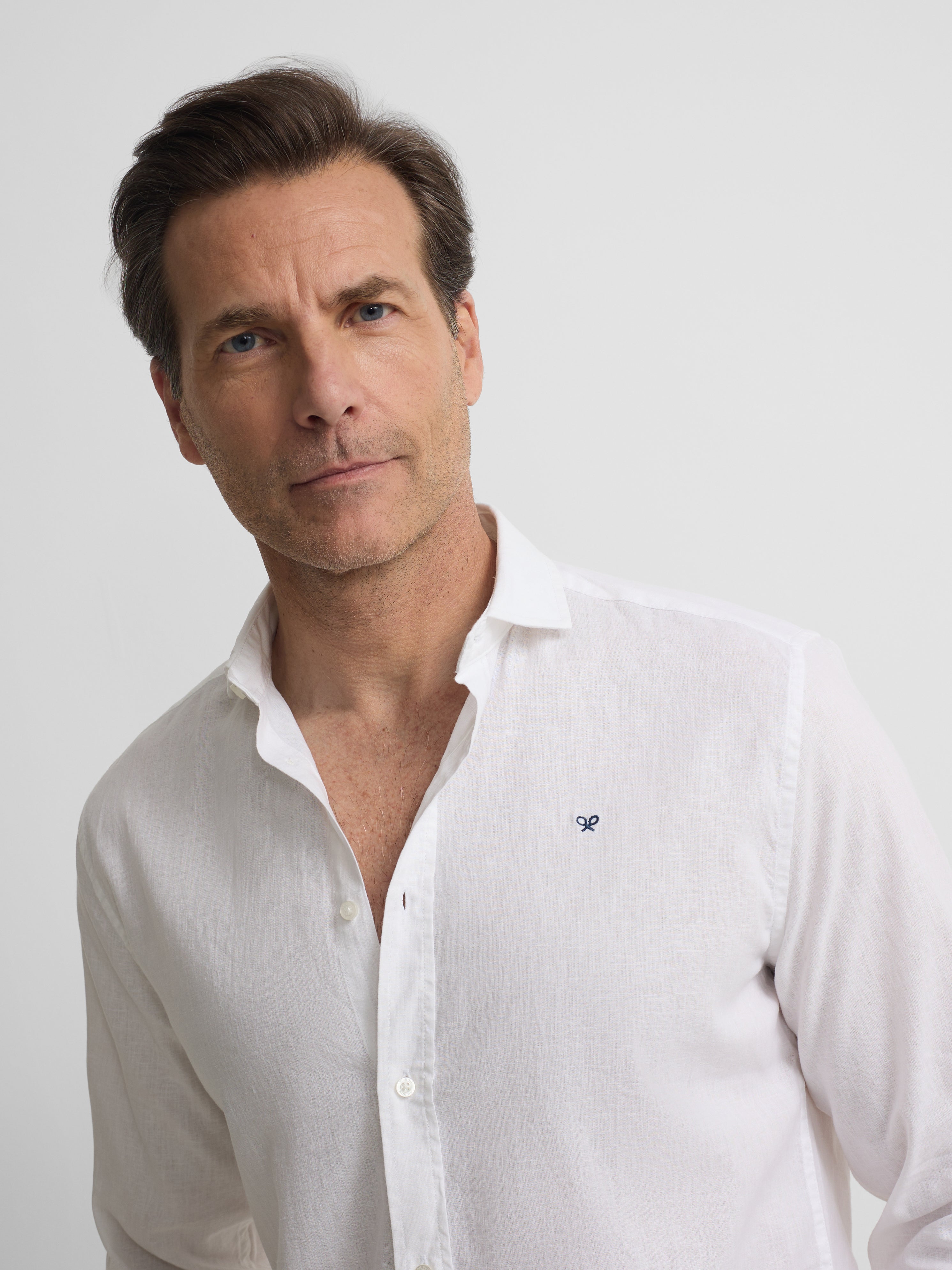 White linen sport shirt