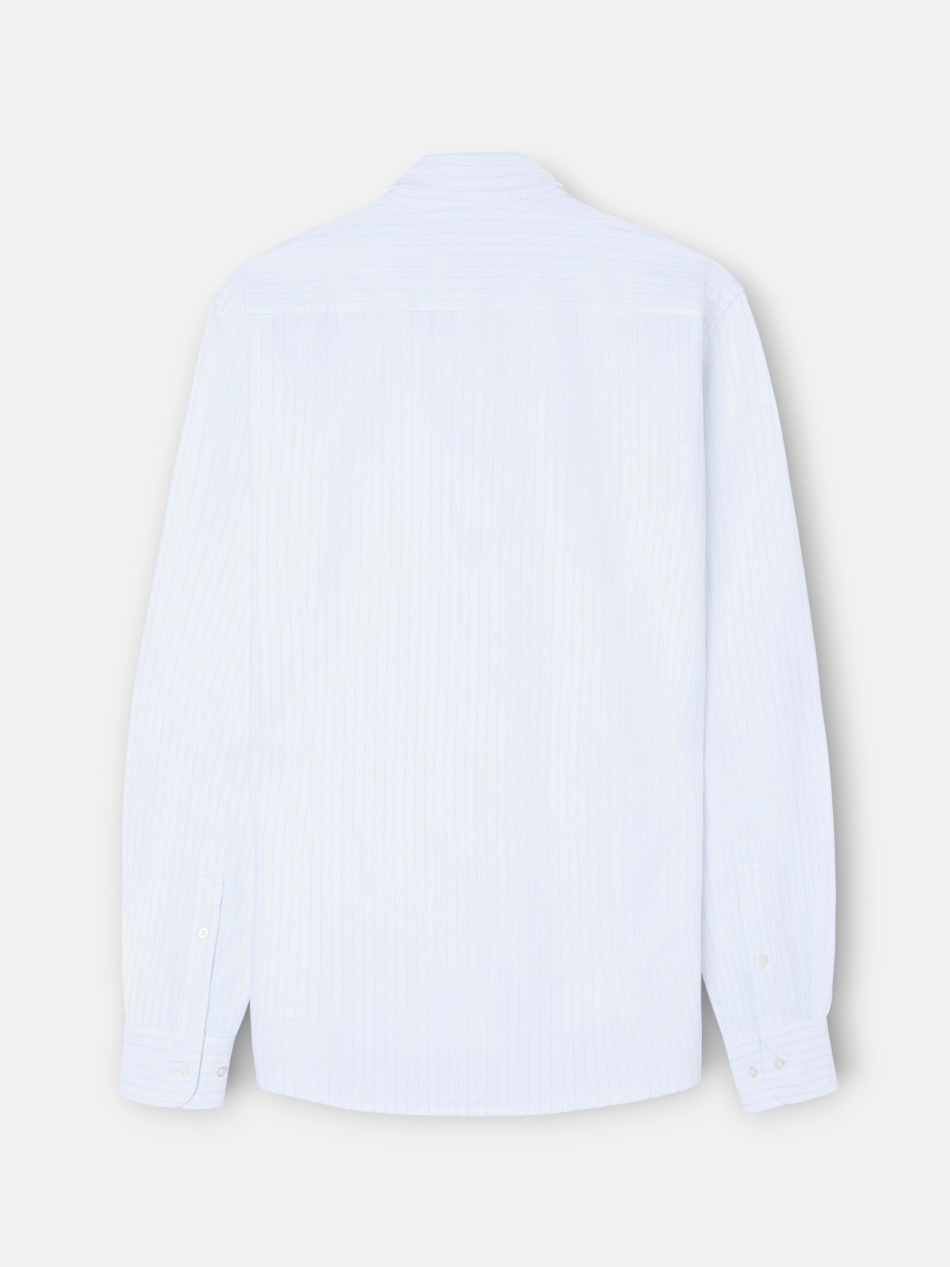 Camisa sport oxford rayas celestes blanca