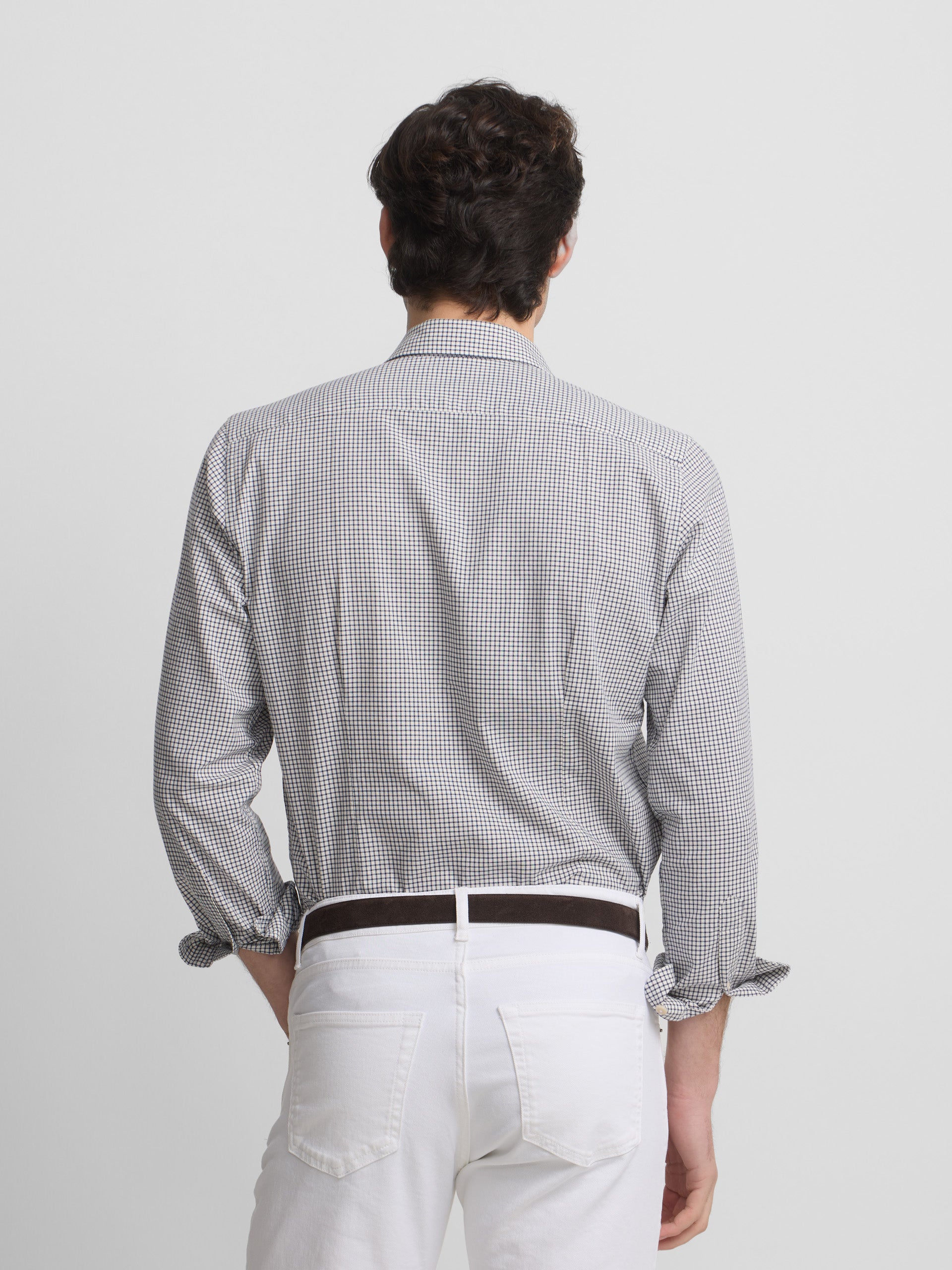 Camisa bolsillos cuadros cruise azul marino
