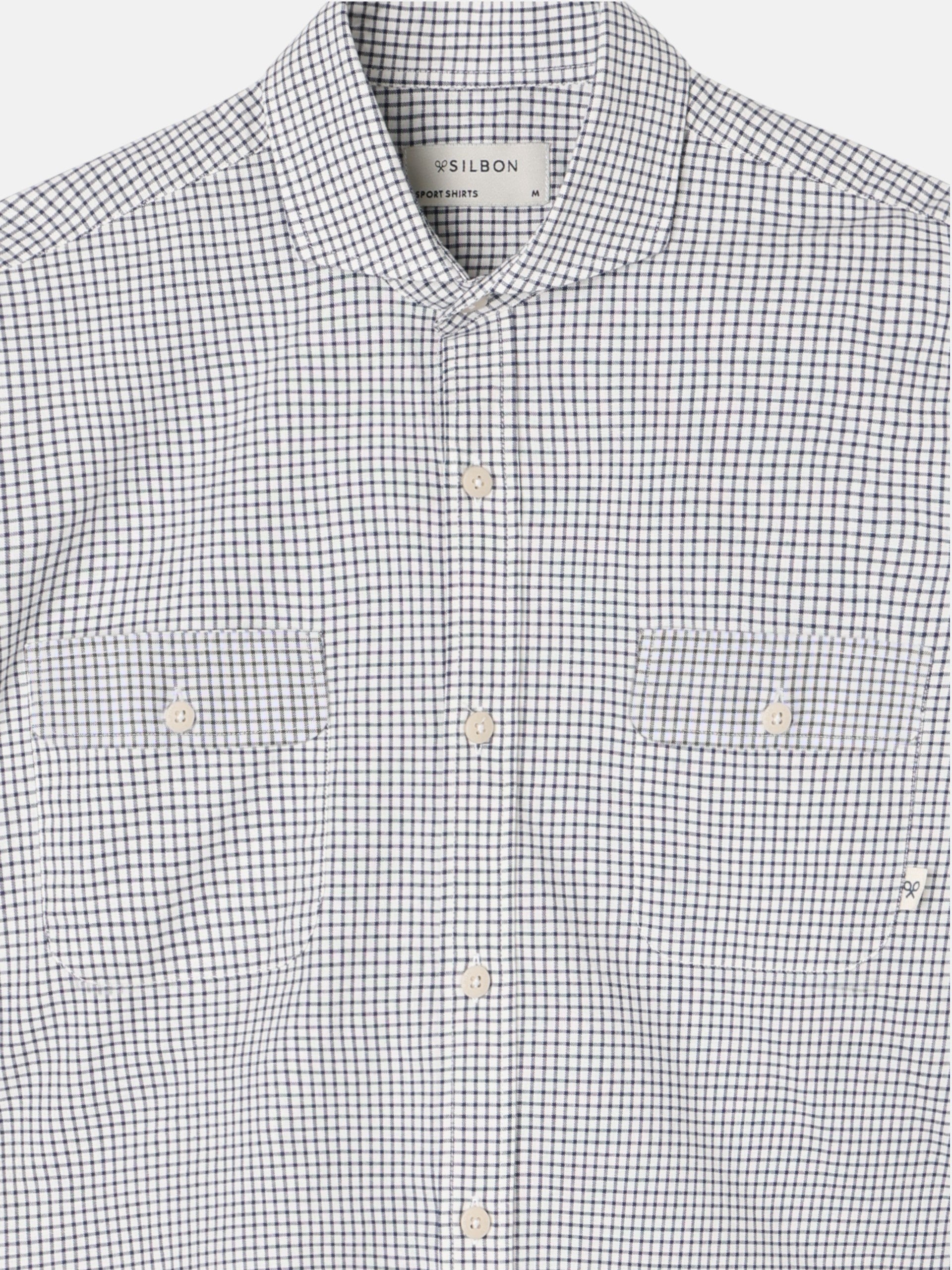 Camisa bolsillos cuadros cruise azul marino