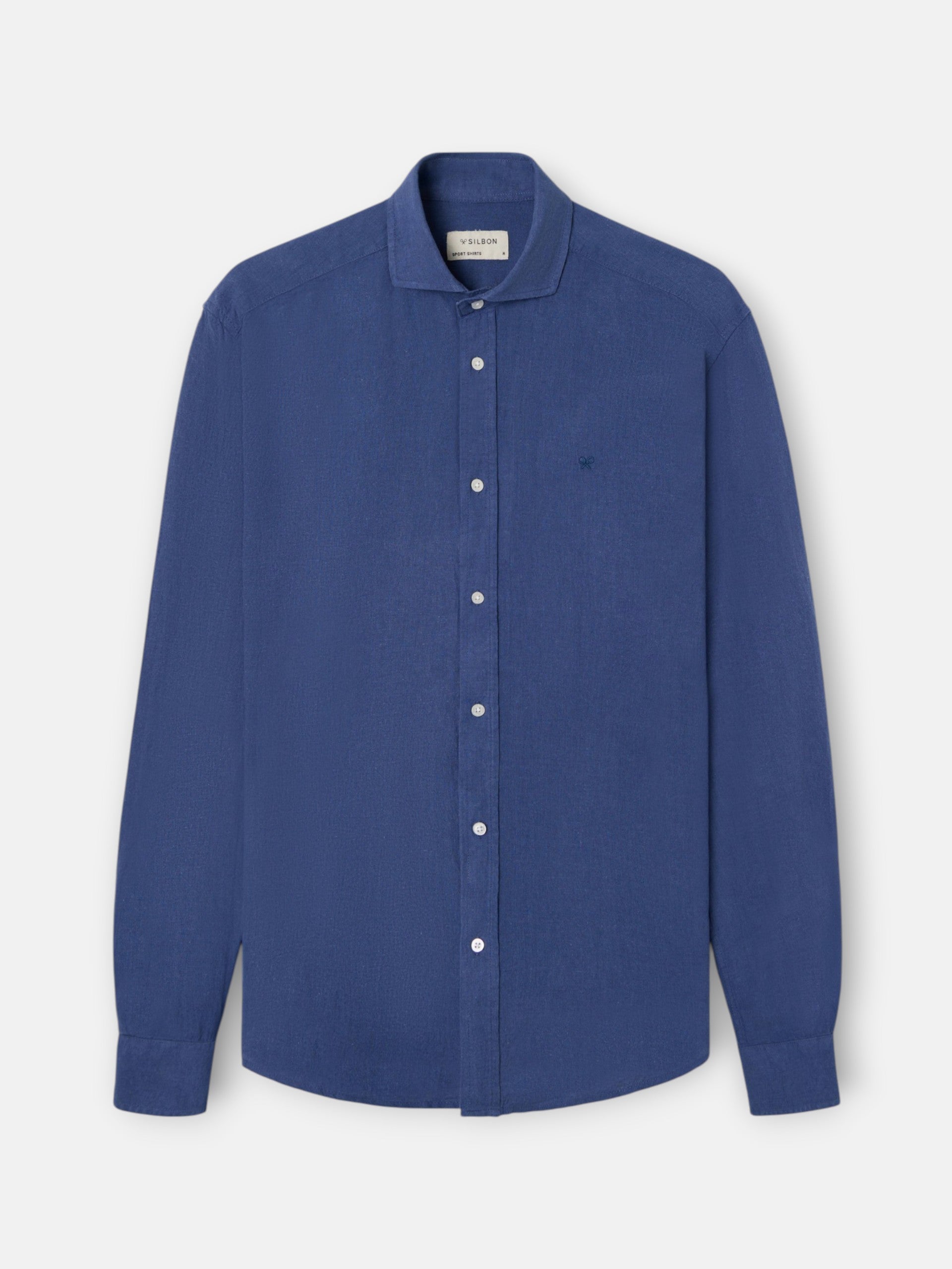 Camisa sport lino azul