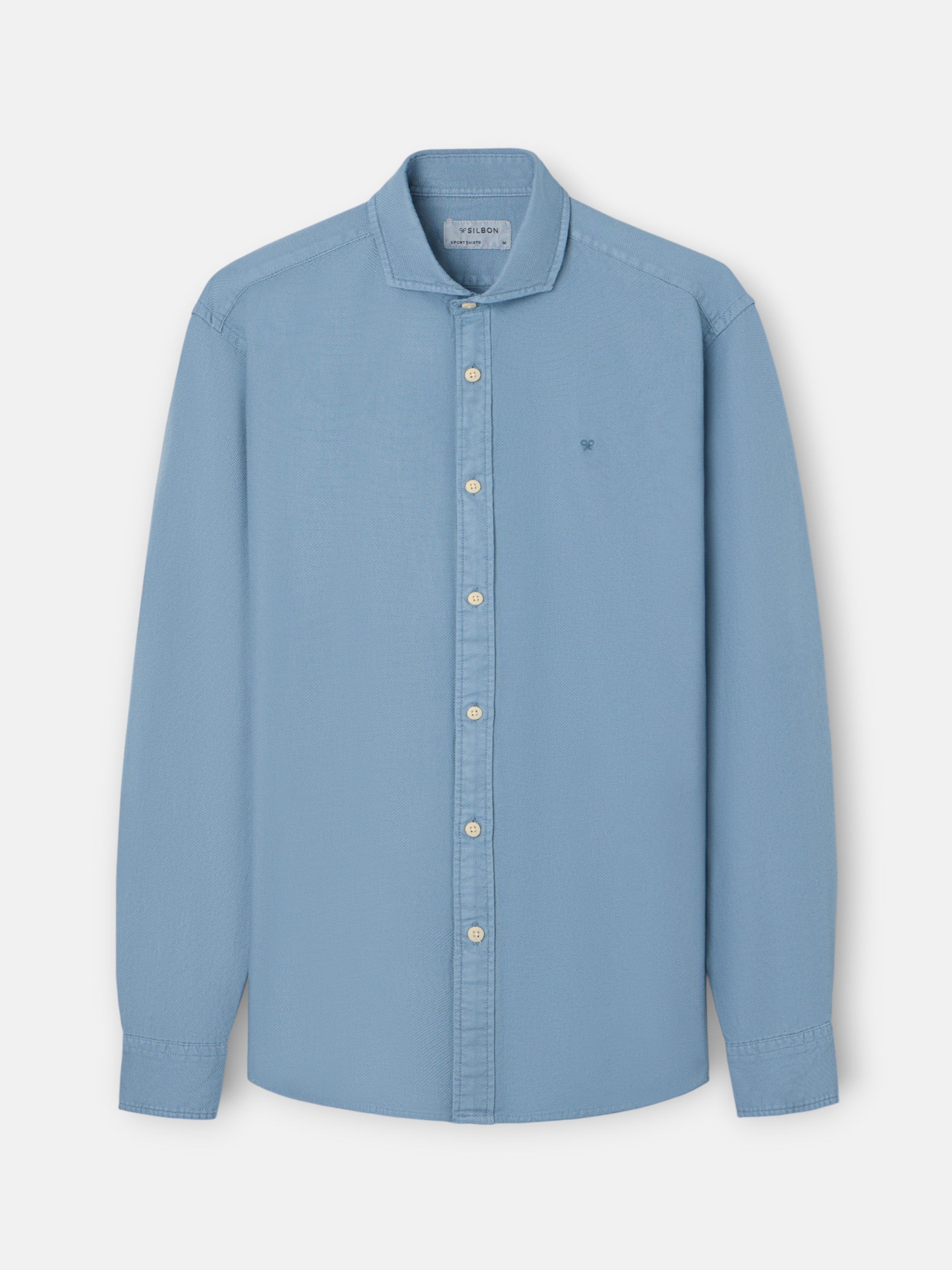 Chemise sport à structure logo bleu indigo