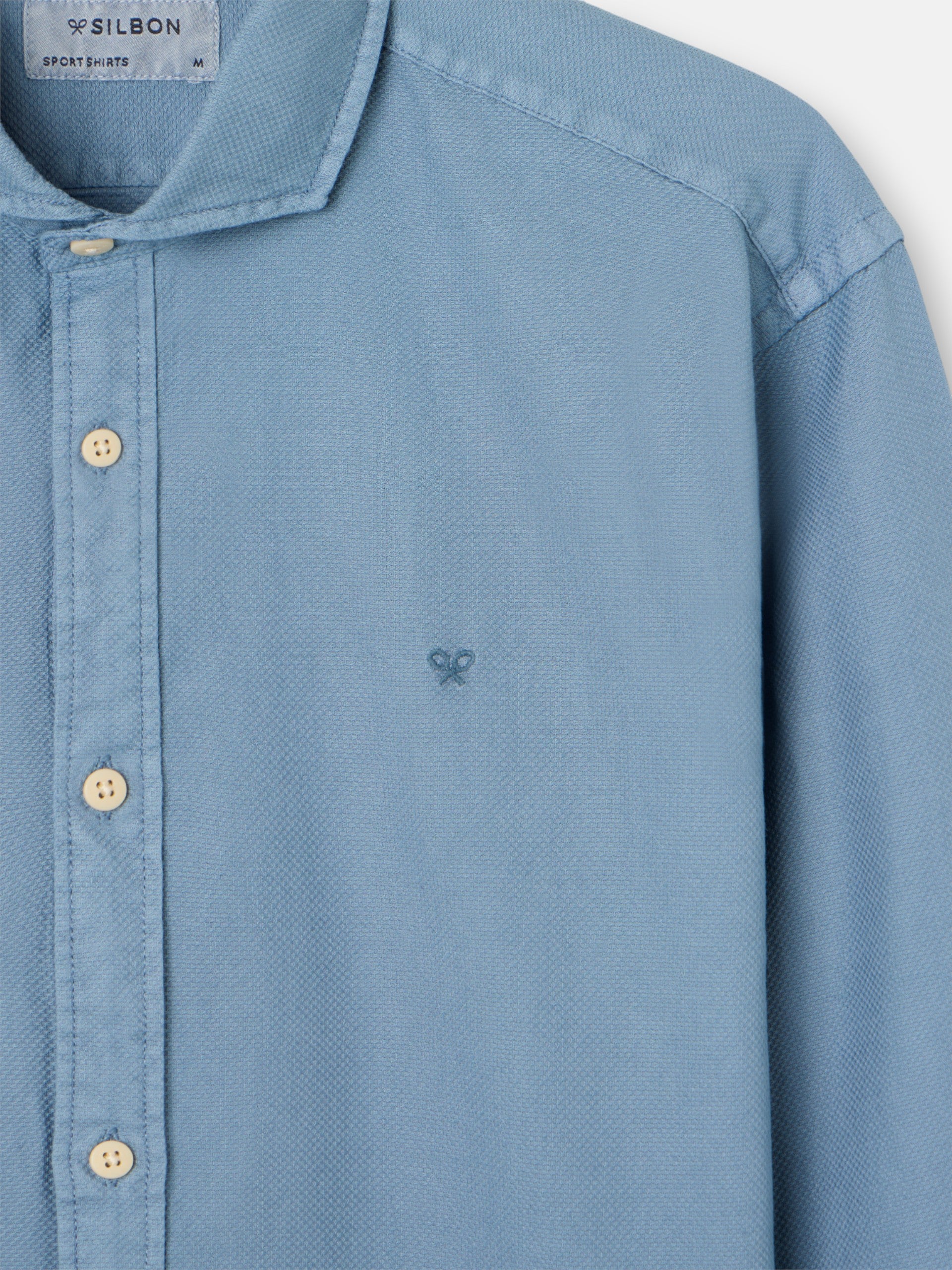 Chemise sport à structure logo bleu indigo