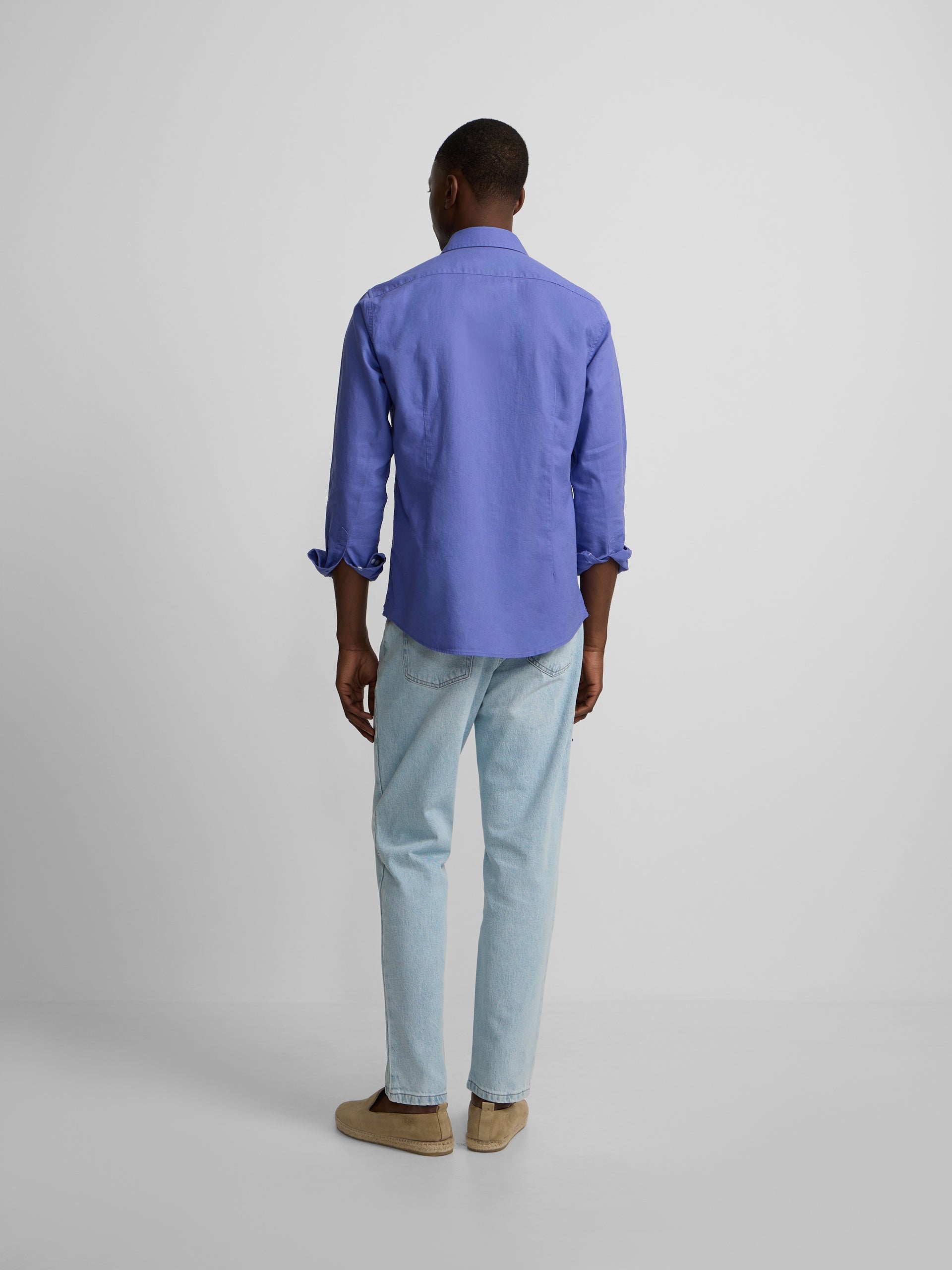 Camisa sport summer linho azul