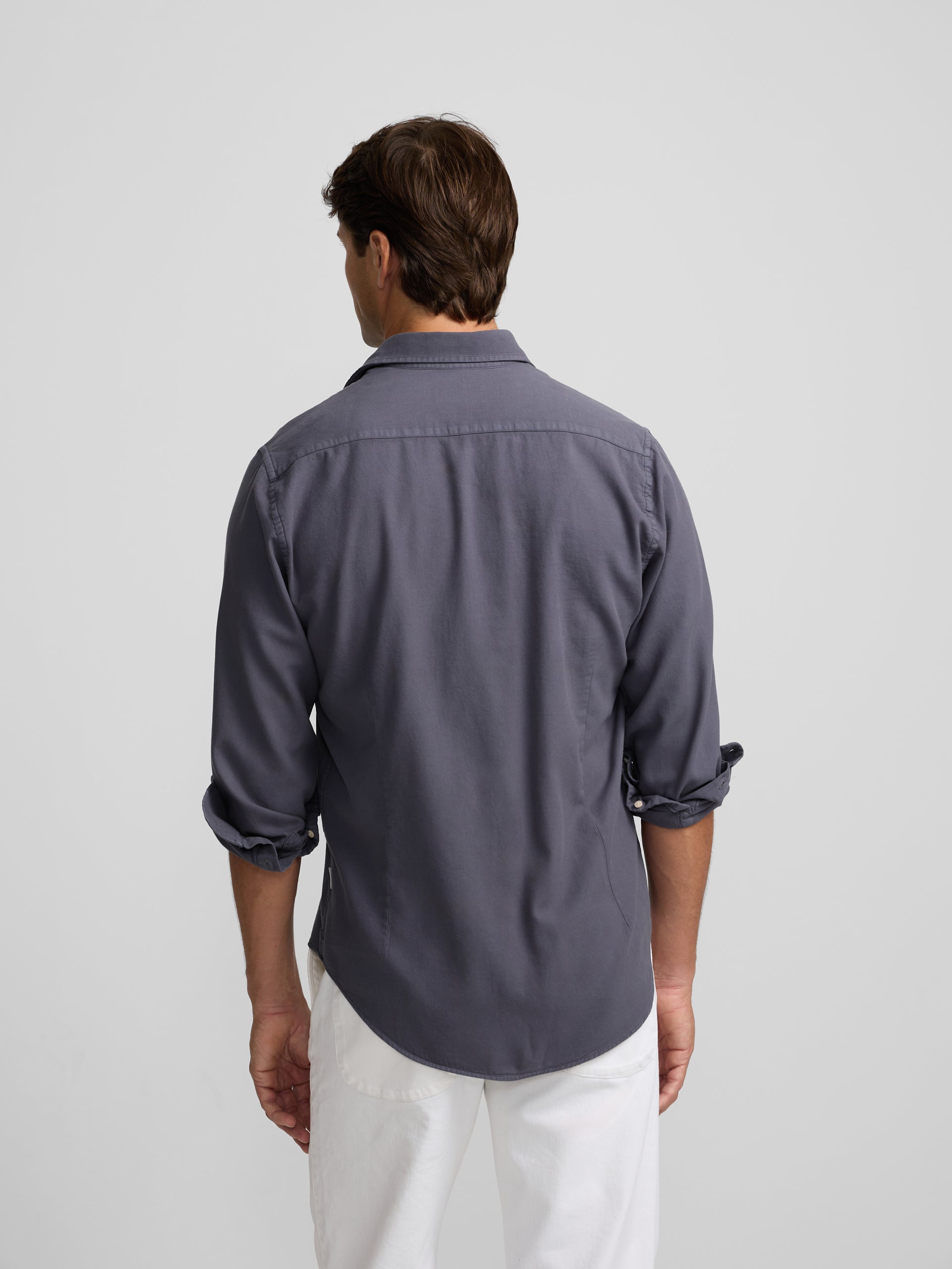 Blue worn pocket sport shirt