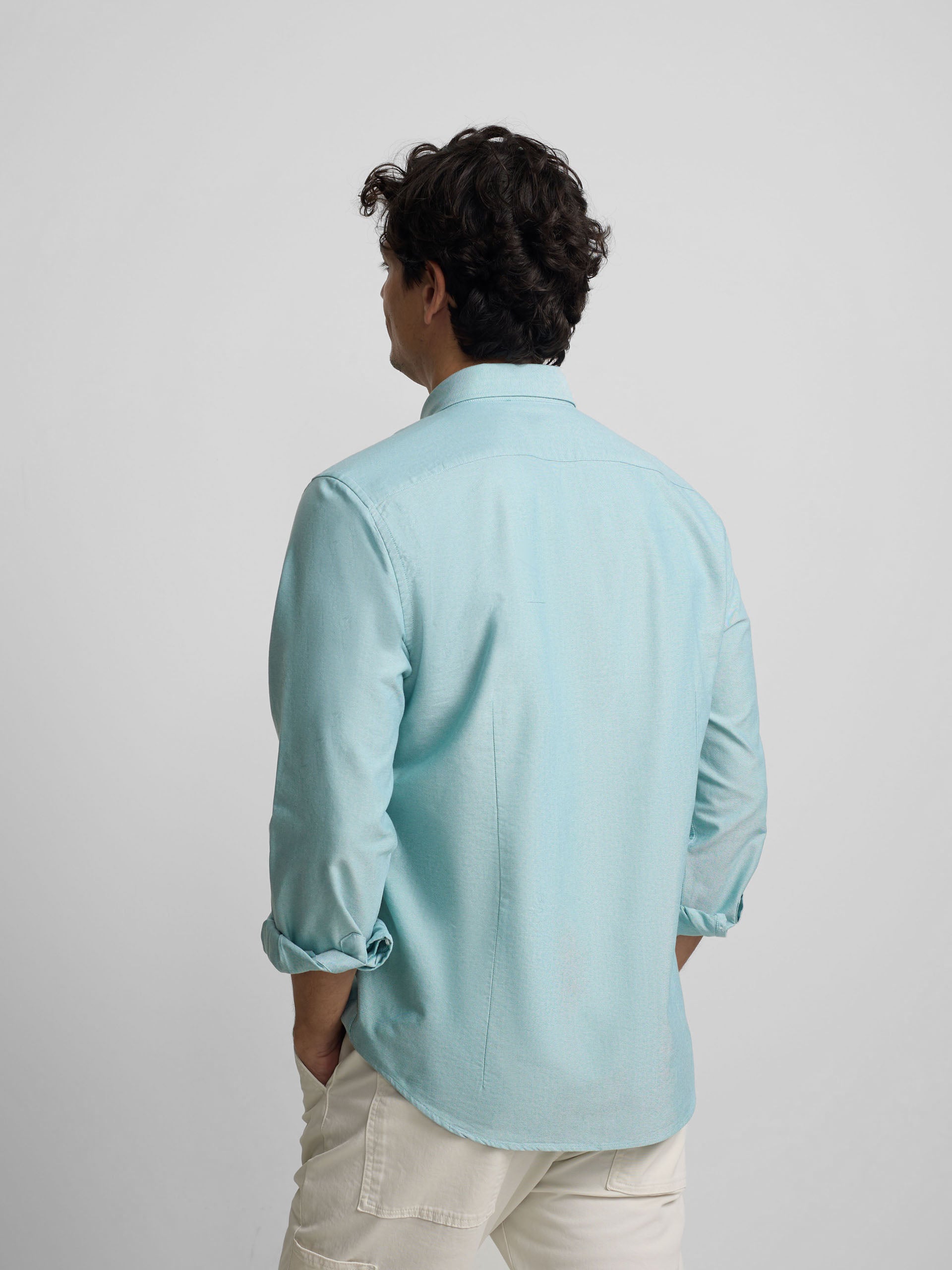 Camisa sport oxford verde medio