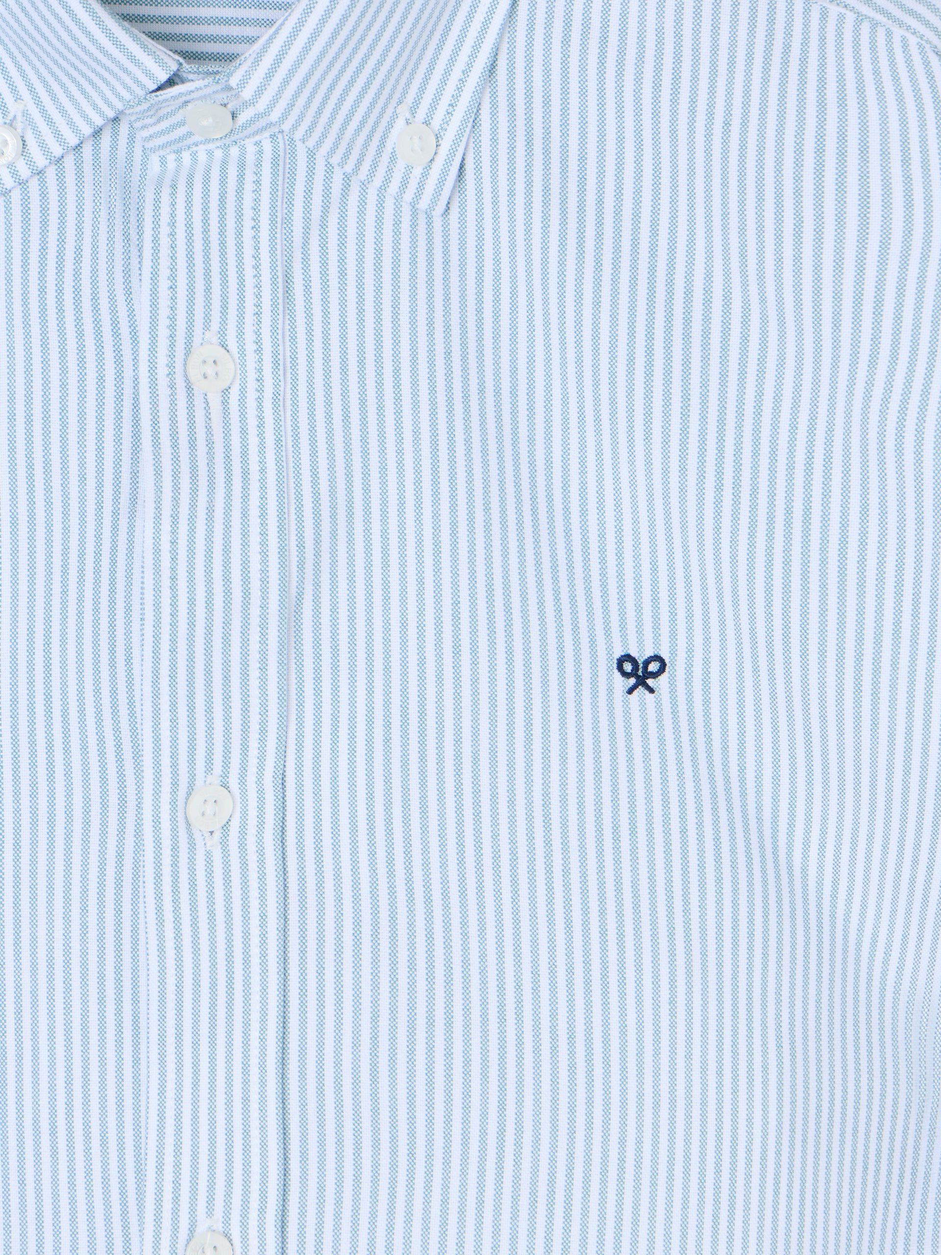 Camisa sport oxford rayas verde medio