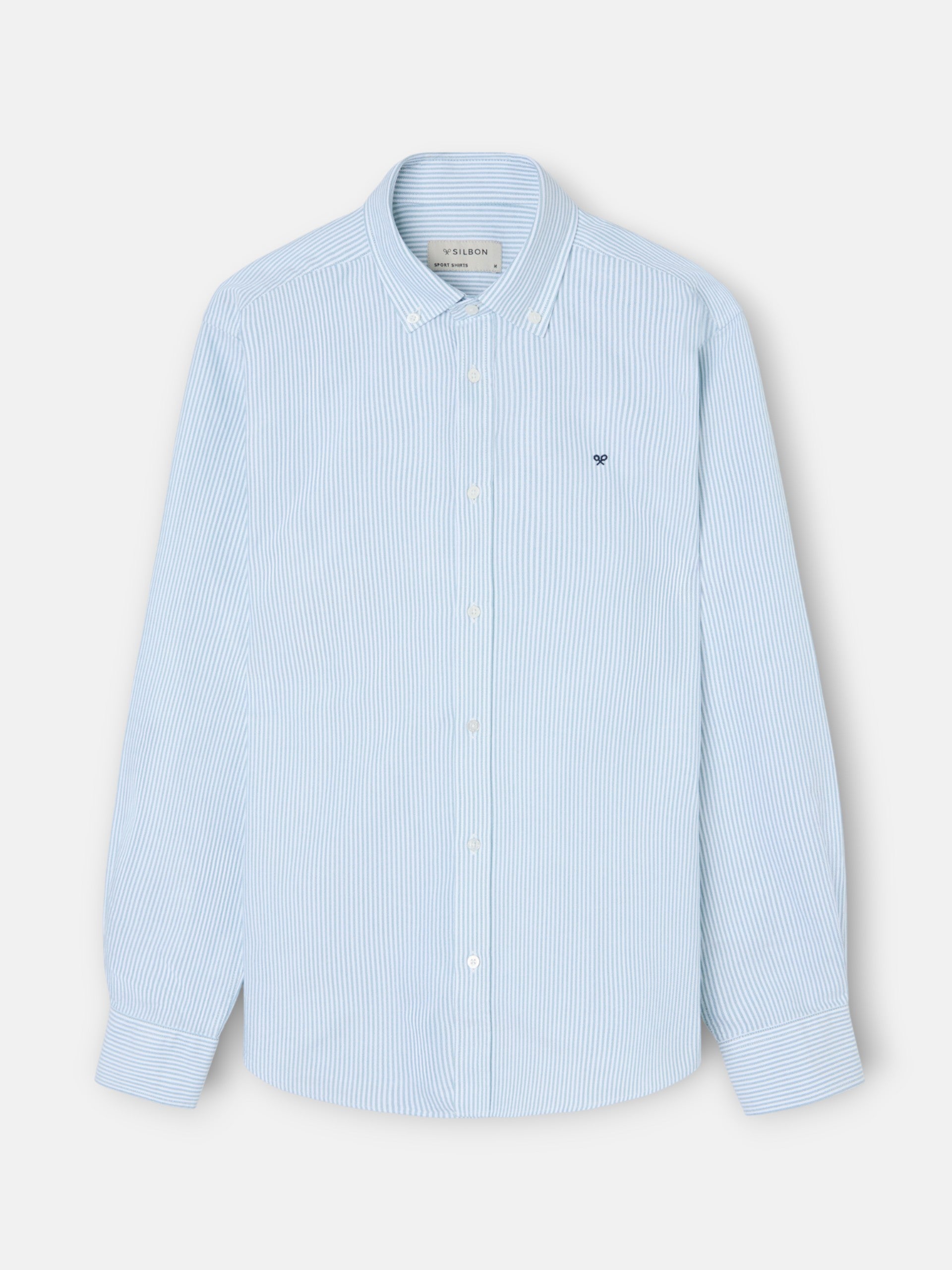 Camisa sport oxford rayas verde medio