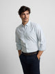 Camisa sport oxford rayas verde medio