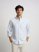 Camisa sport oxford rayas horizontales verdes