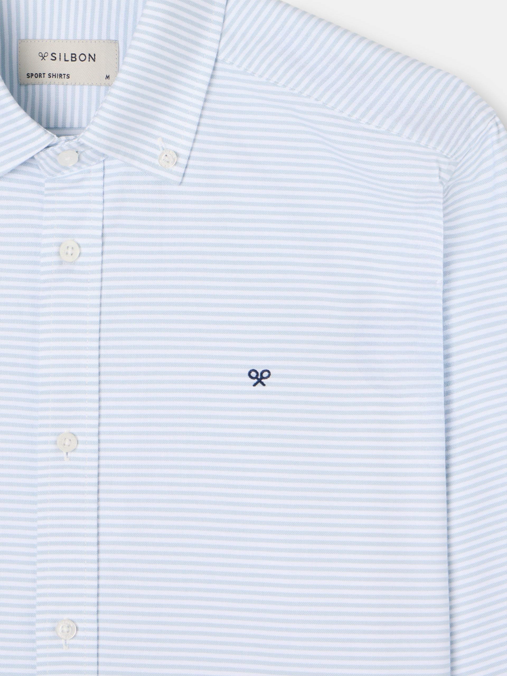 Camisa sport oxford rayas horizontales verdes