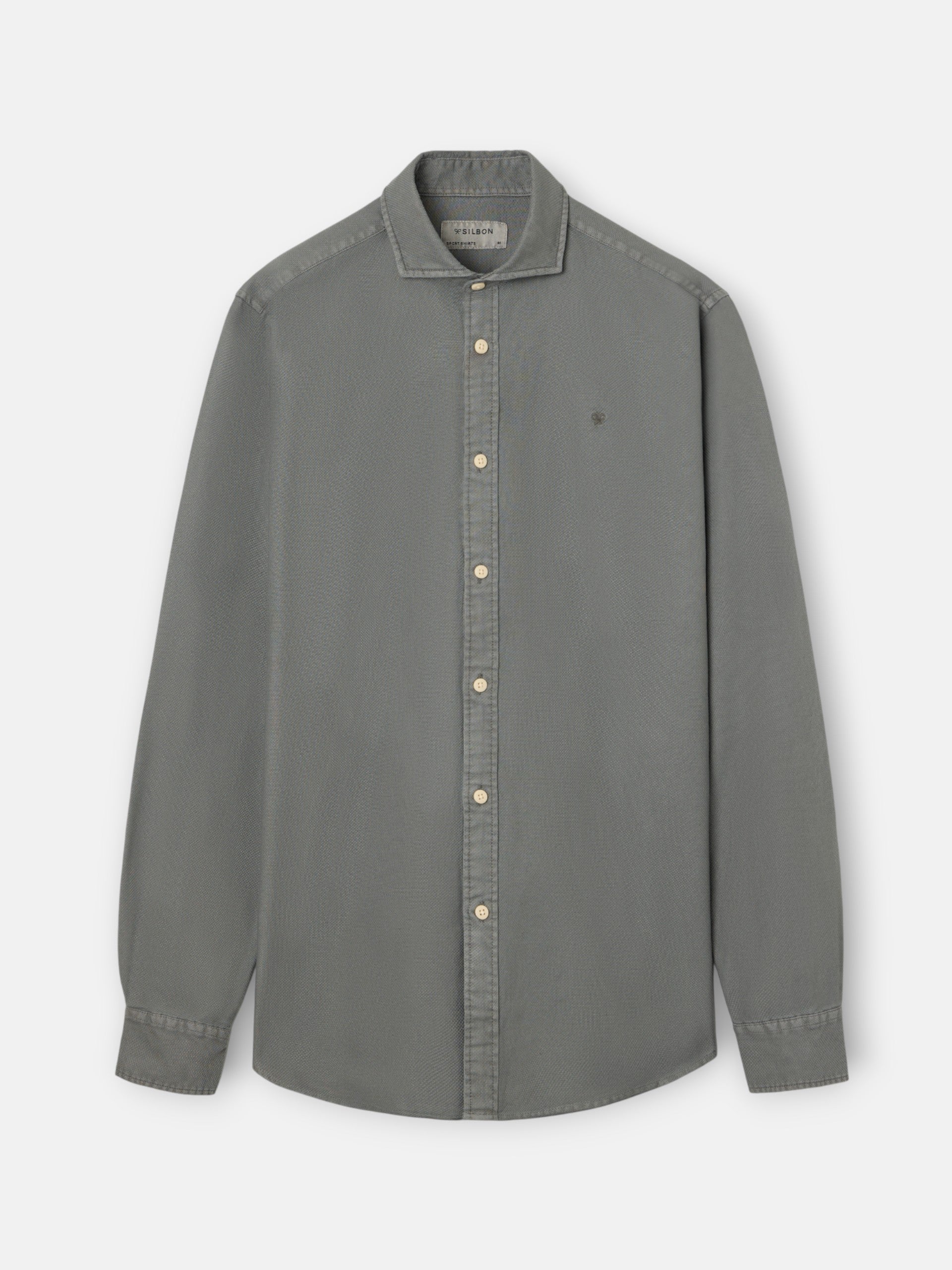 Dark green structured sport shirt with logo
