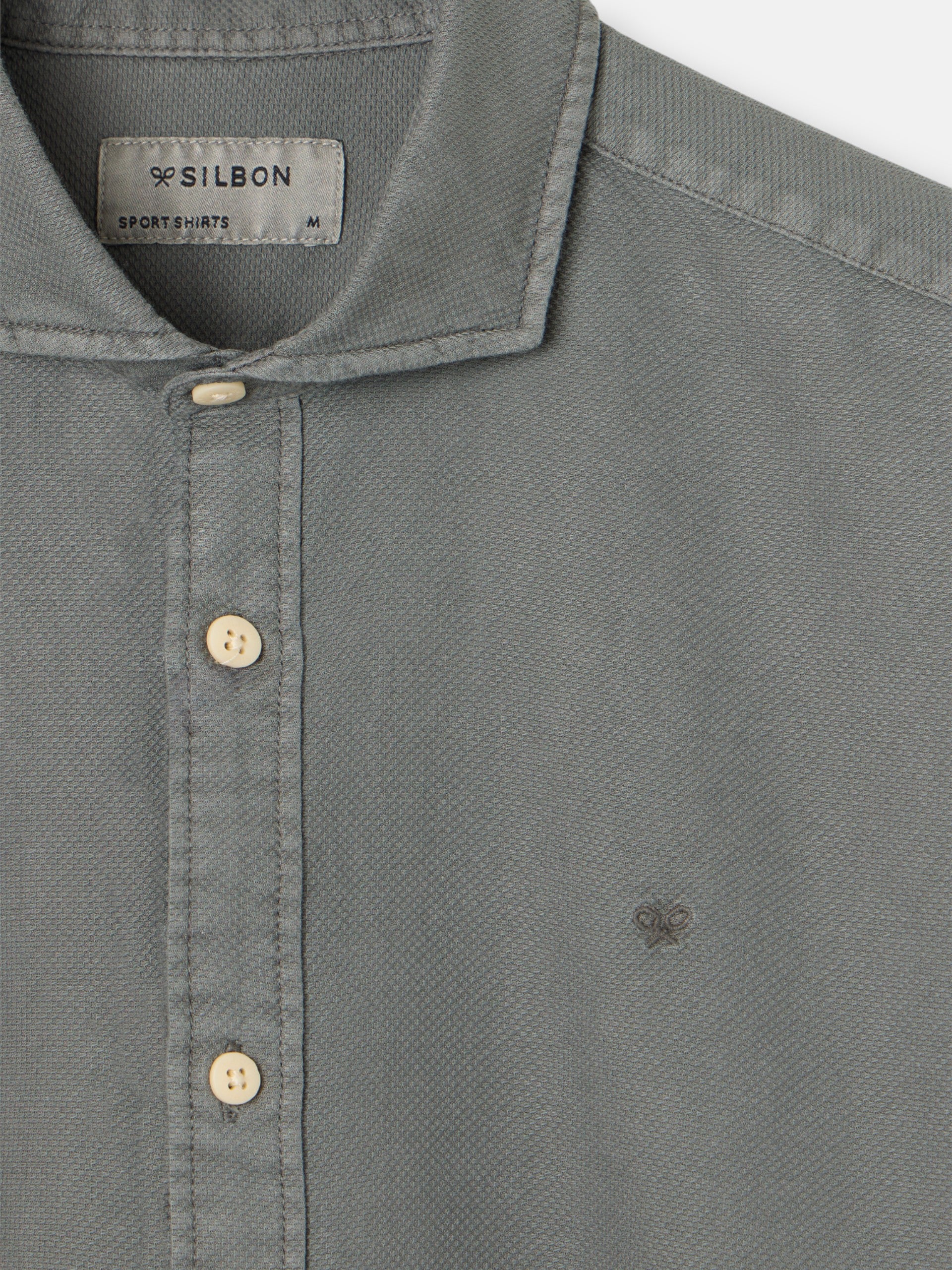 Dark green structured sport shirt with logo