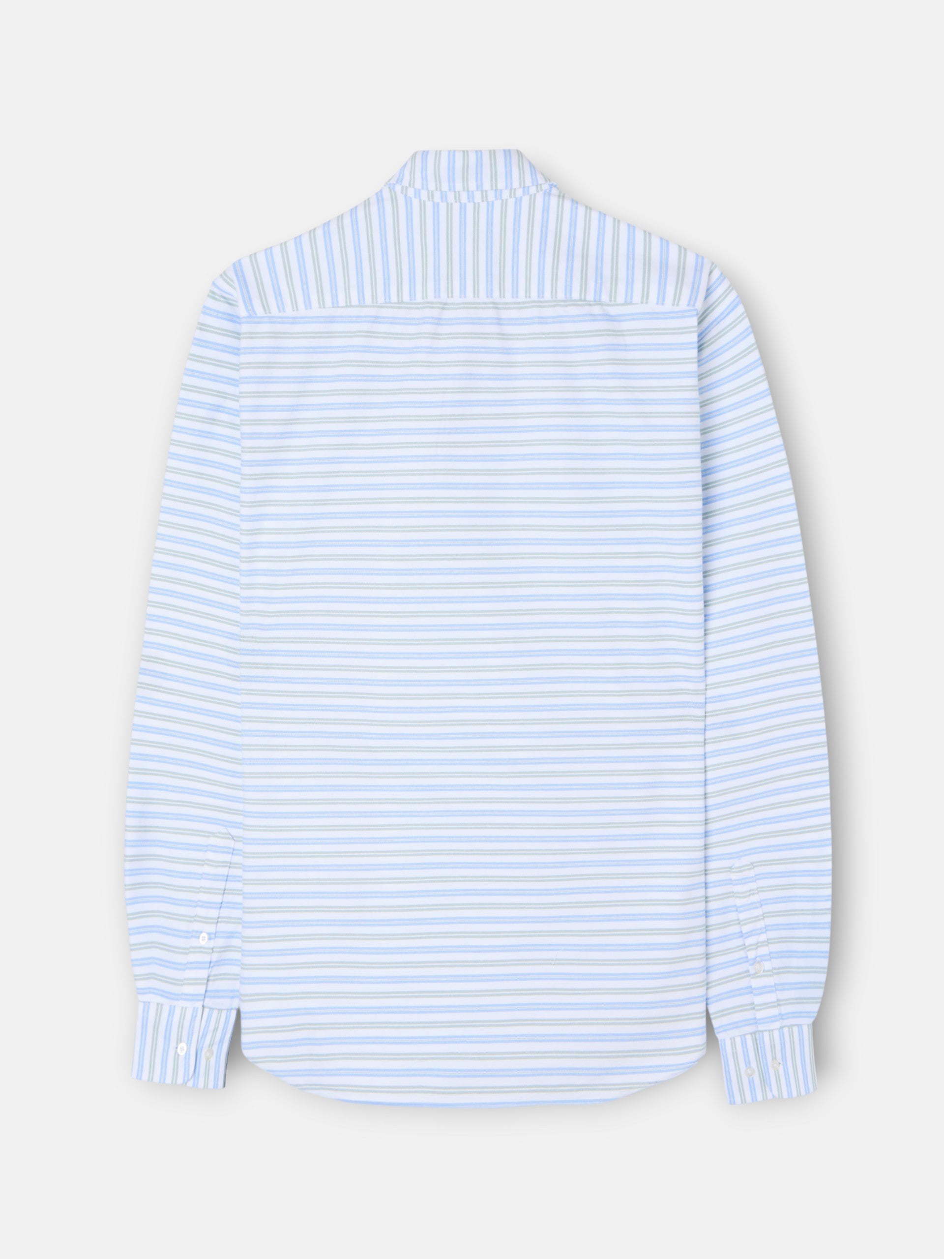 Polera sport oxford rayas multicolor azul verde