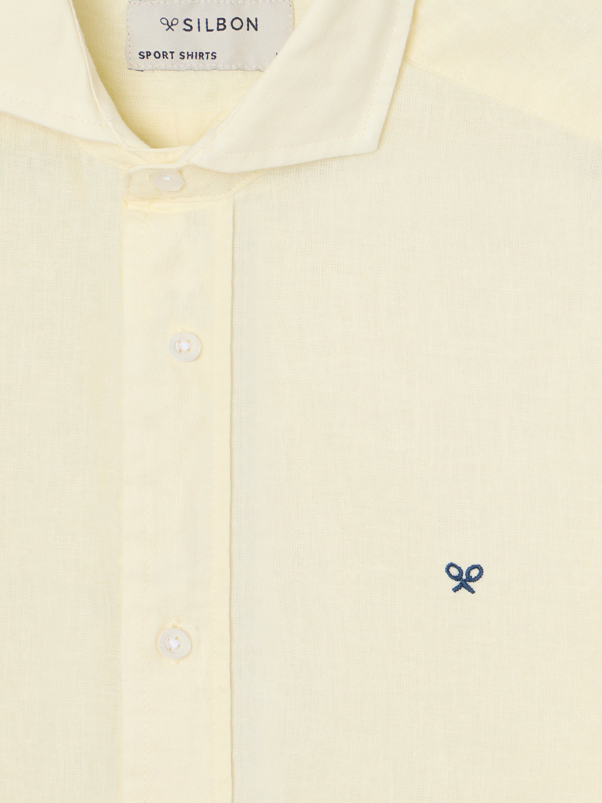 Chemise sport en lin jaune