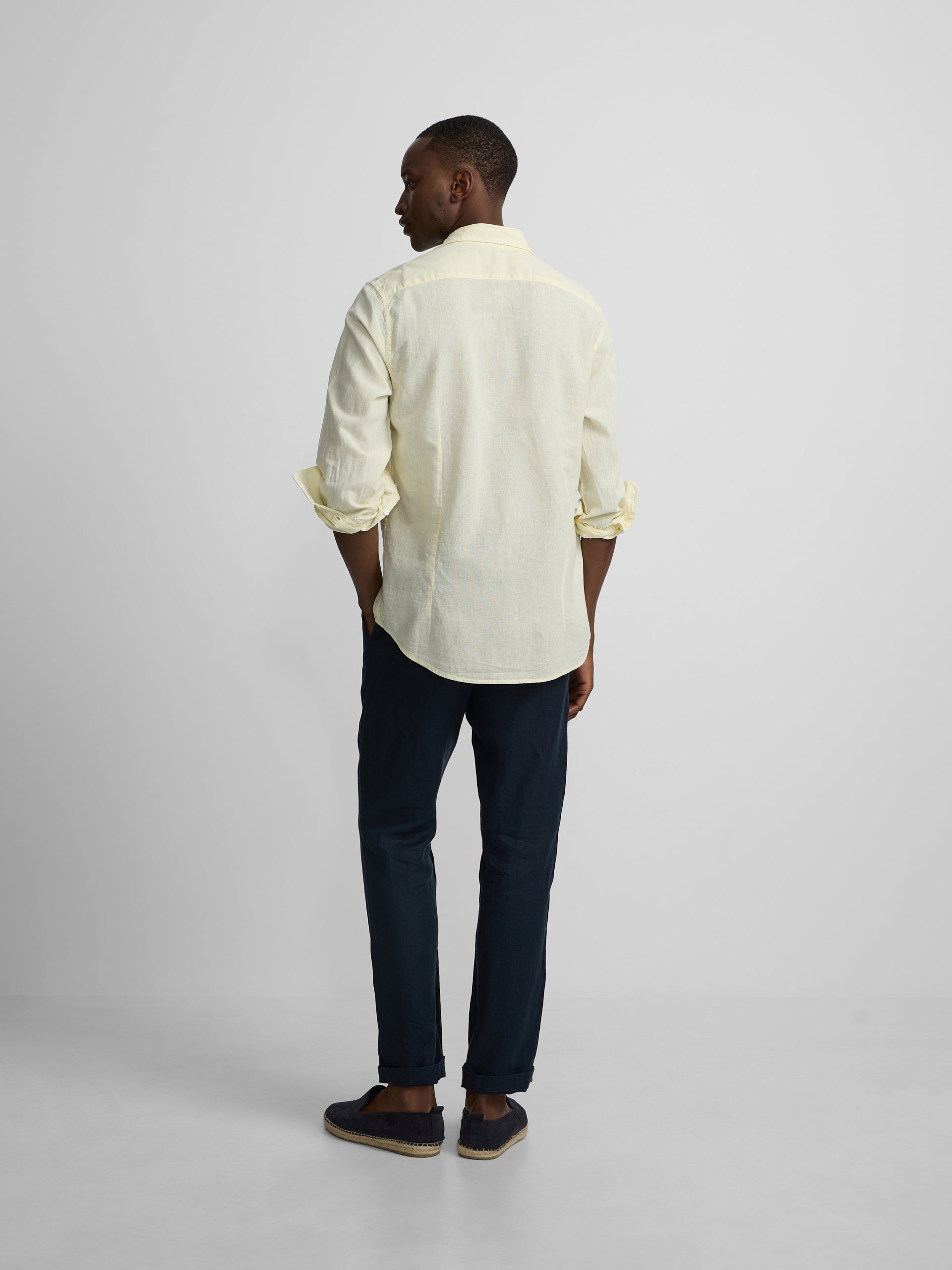 Chemise sport en lin jaune