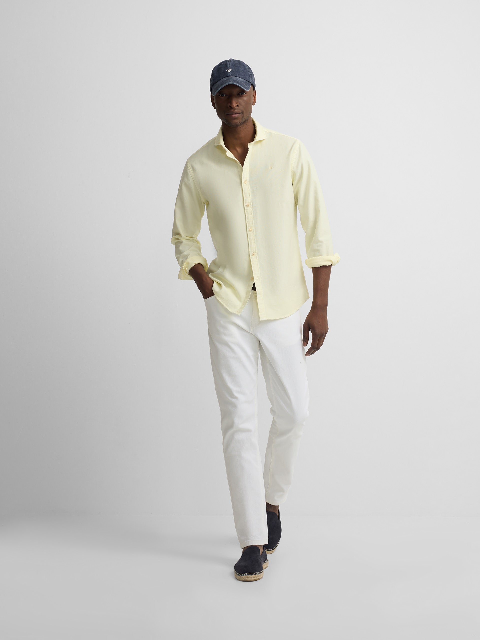 Yellow logo structured sport shirt