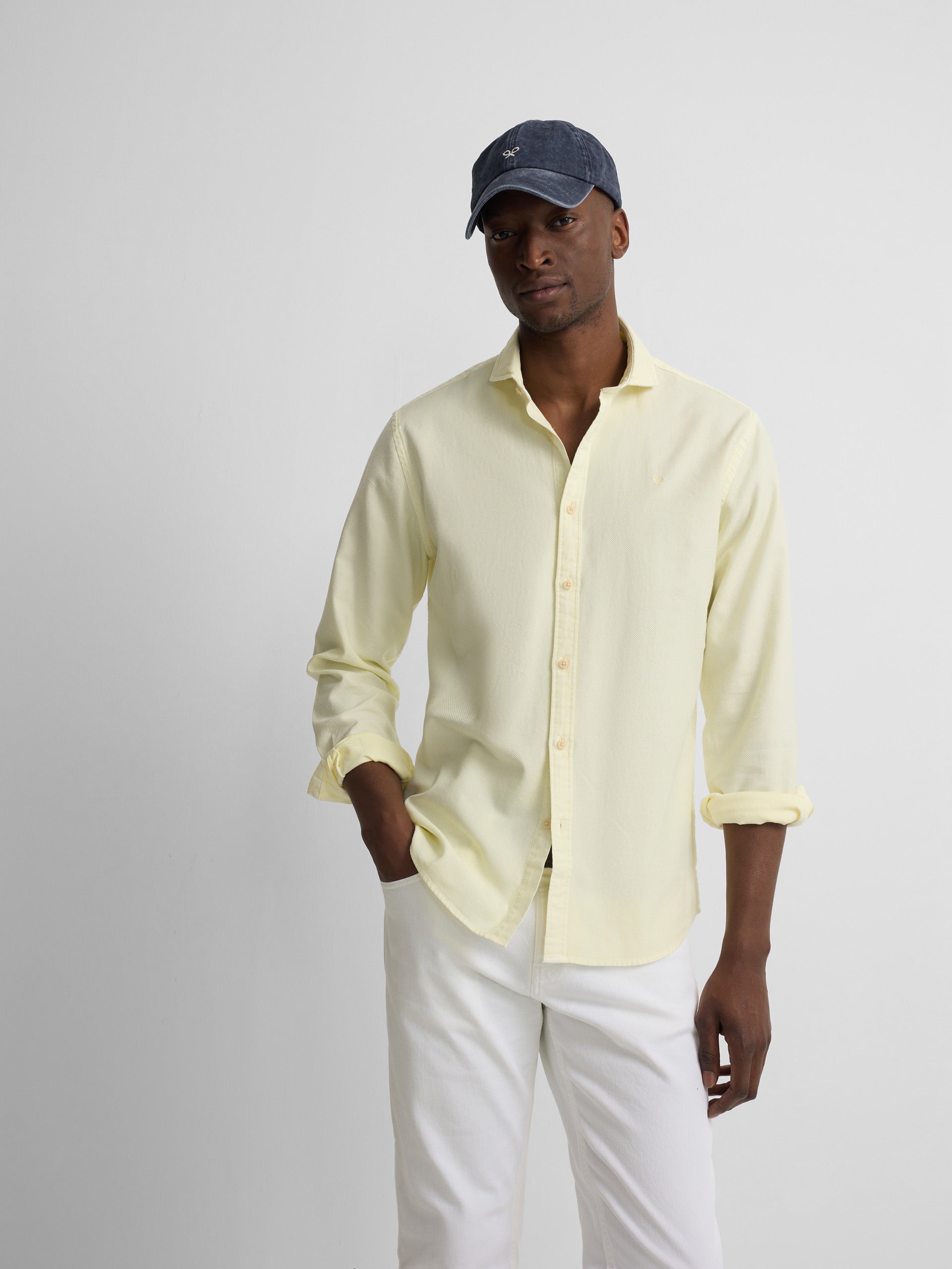Yellow logo structured sport shirt