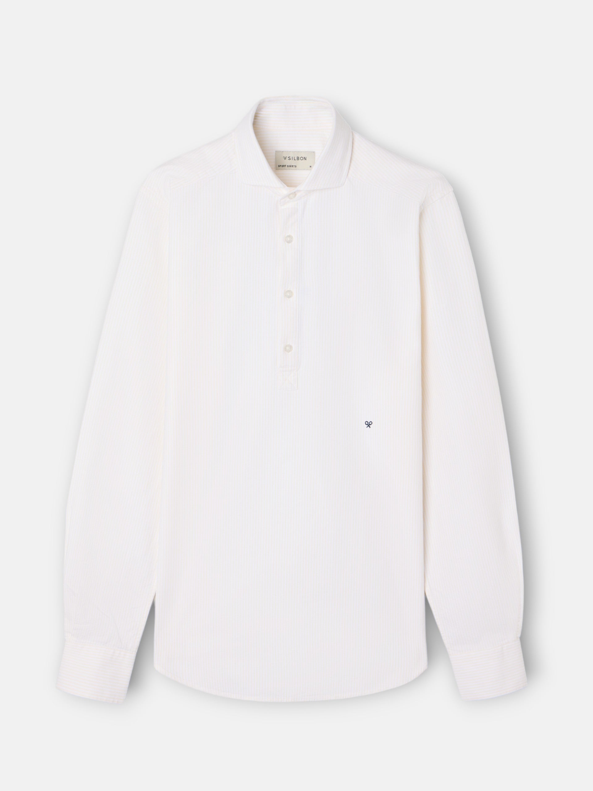 Polera sport oxford rayas amarillas