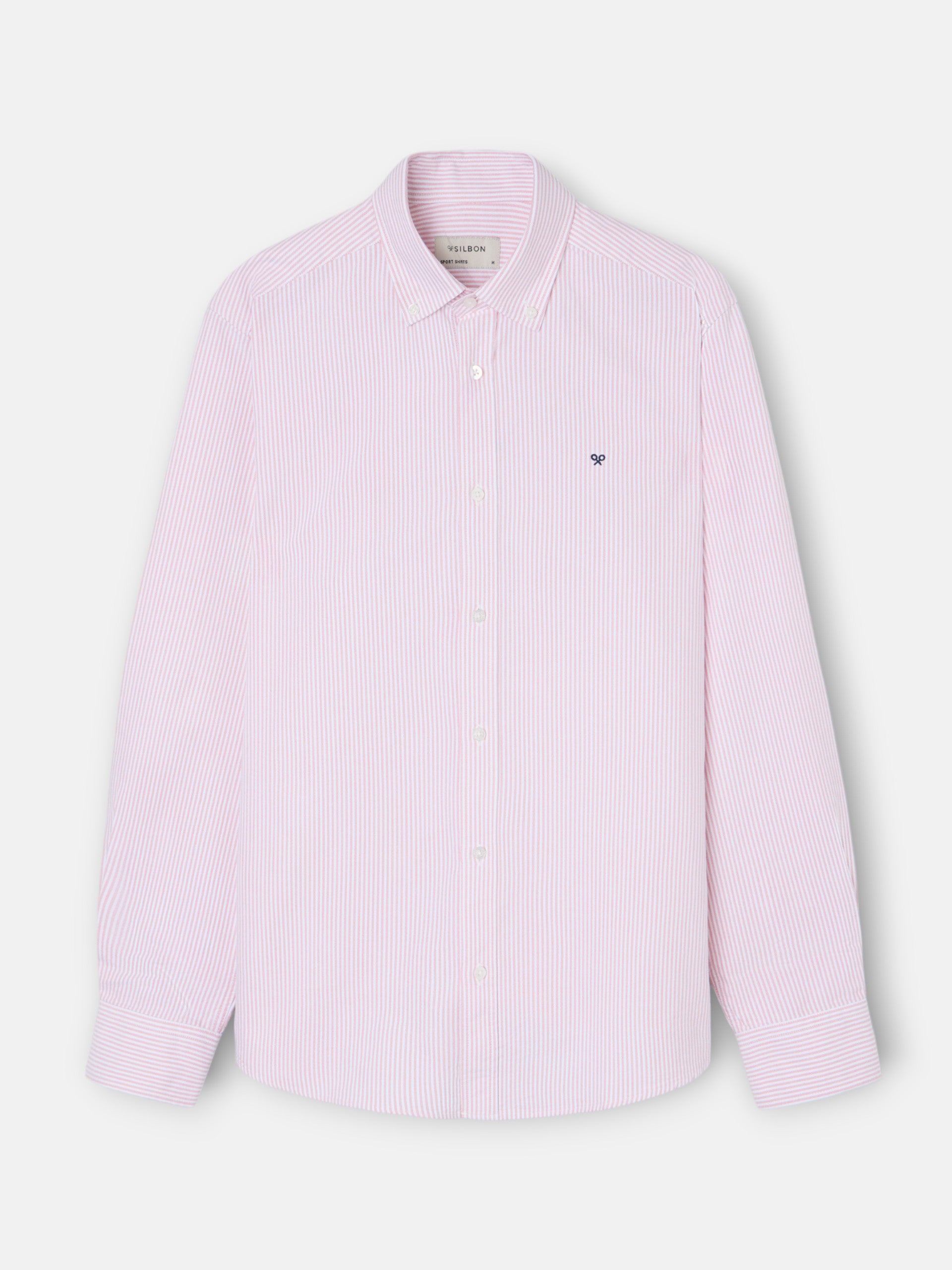 Camisa sport oxford rayas coral