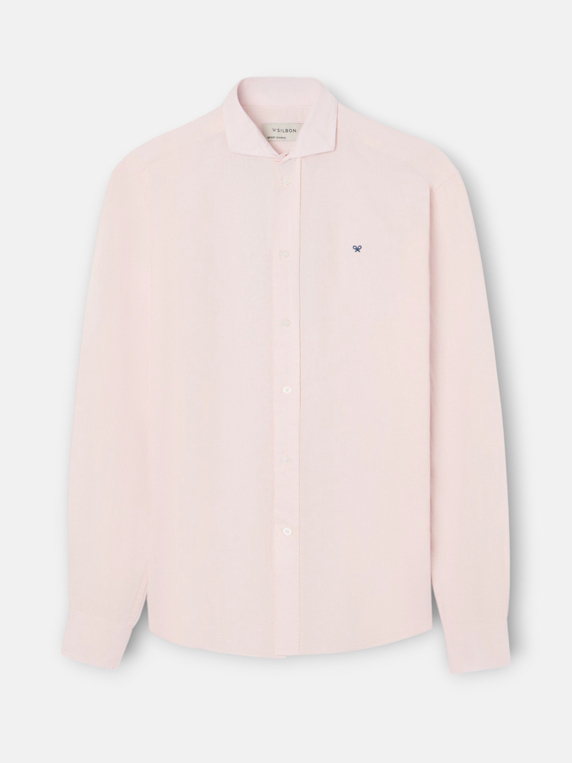 Camisa sport lino rosa