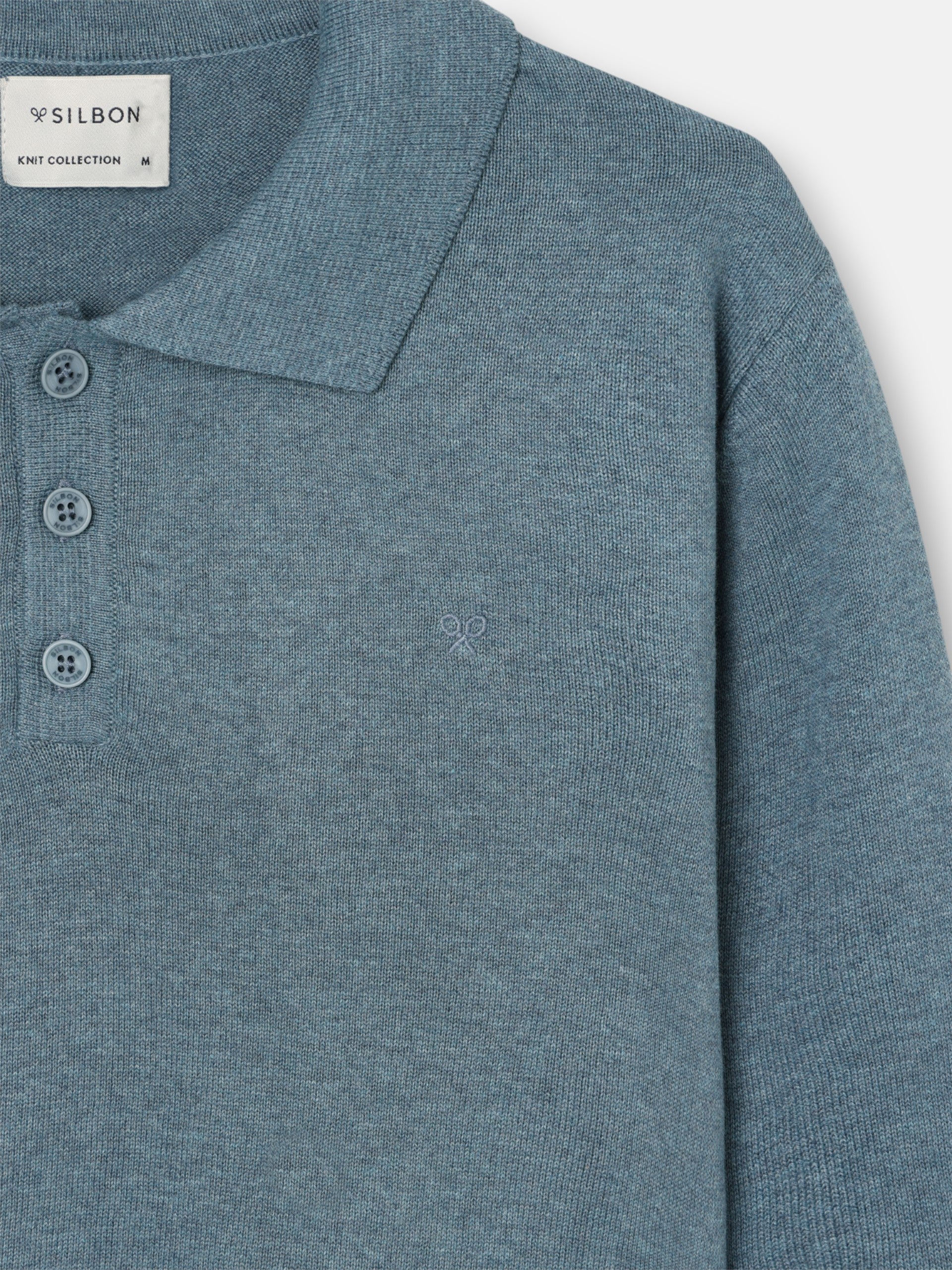 Petroleum blue polo neck sweater