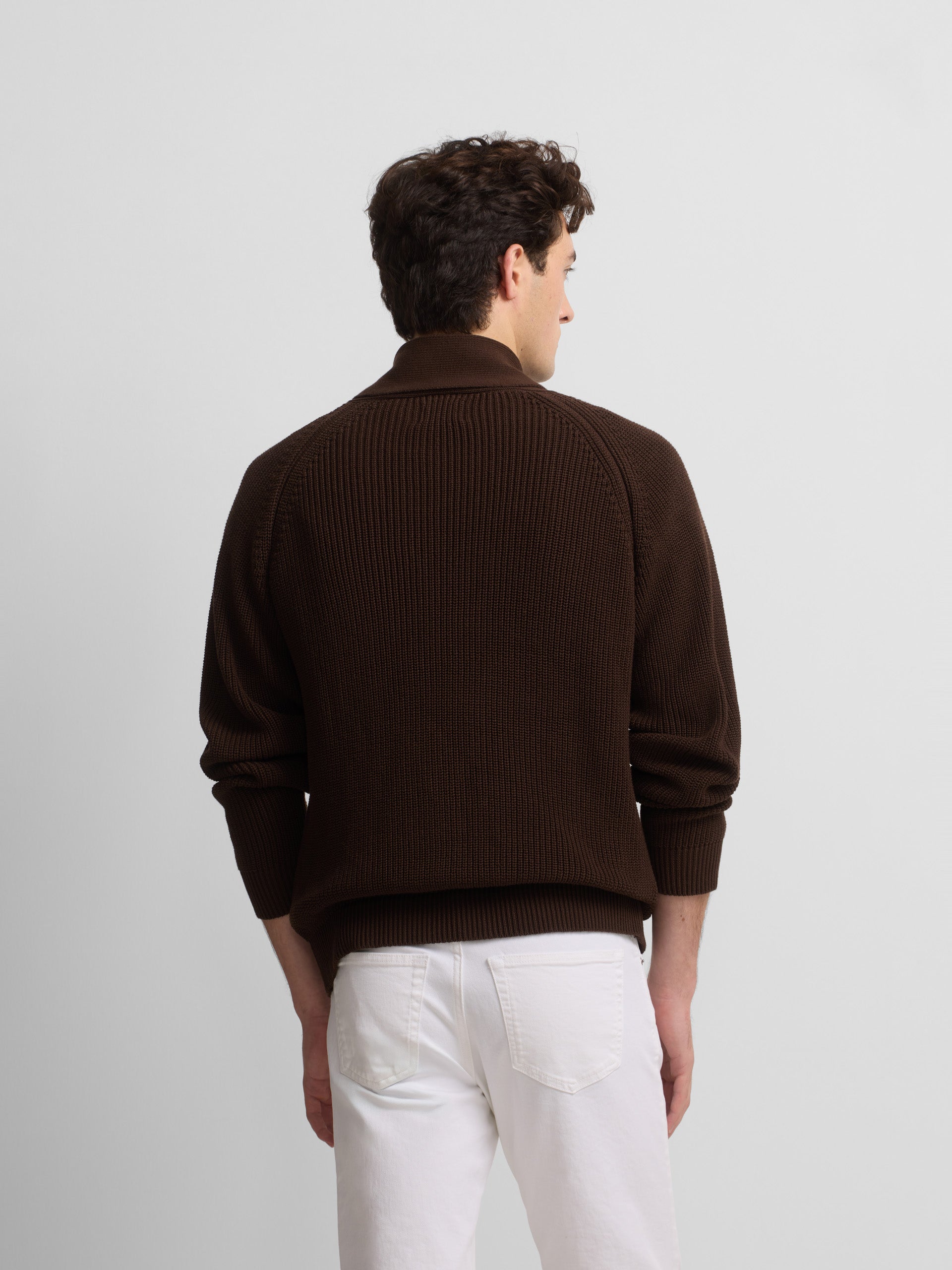 Cruise ribbed brown cardigan