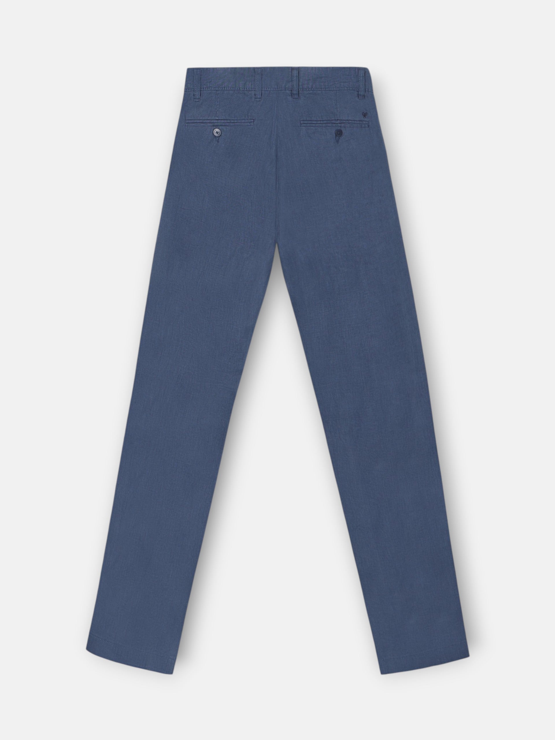 Pantalon chino sport en lin bleu indigo