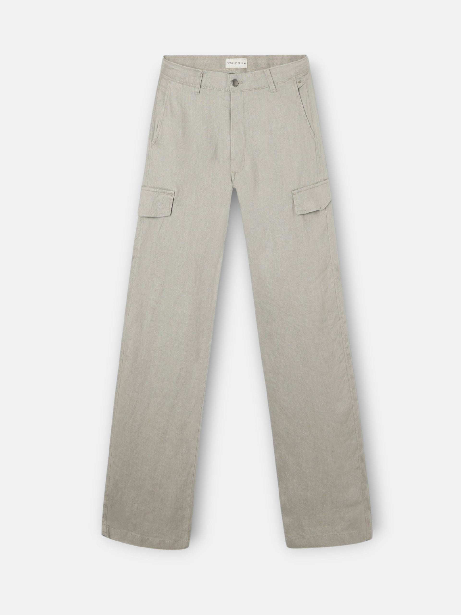 Pantalon sport cargo lino verde medio