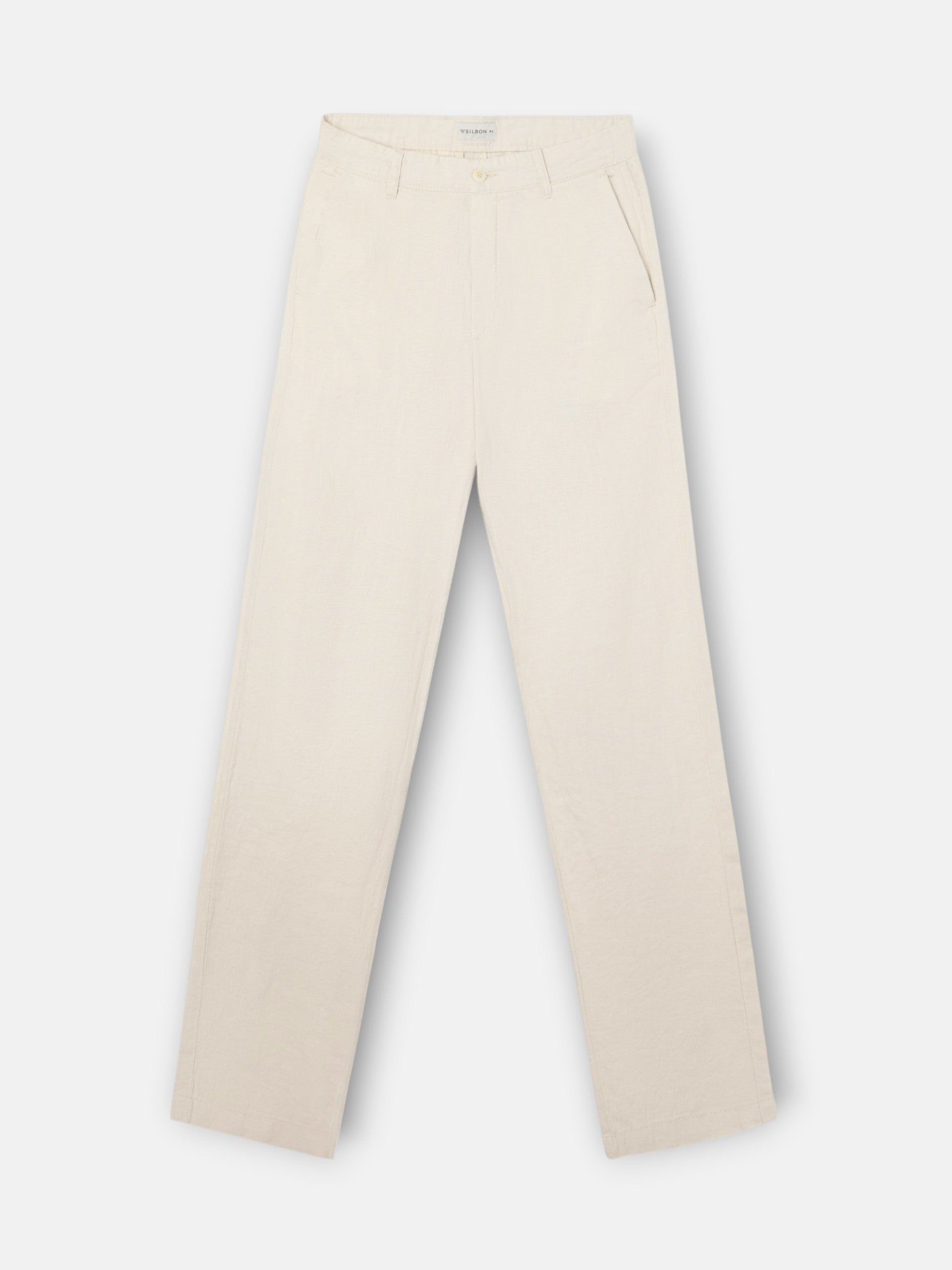Pantalon chino sport en lin beige