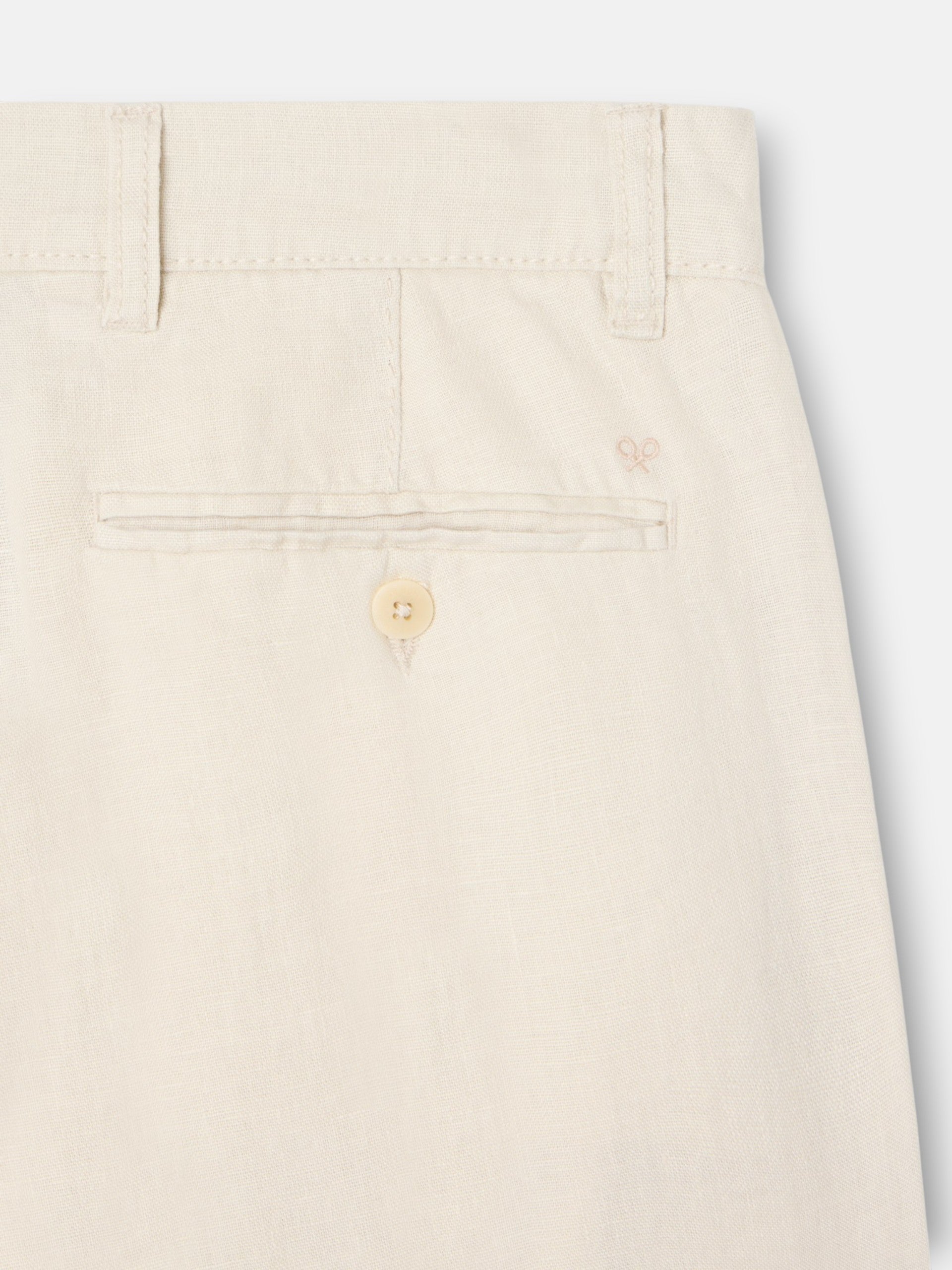 Pantalon chino sport en lin beige