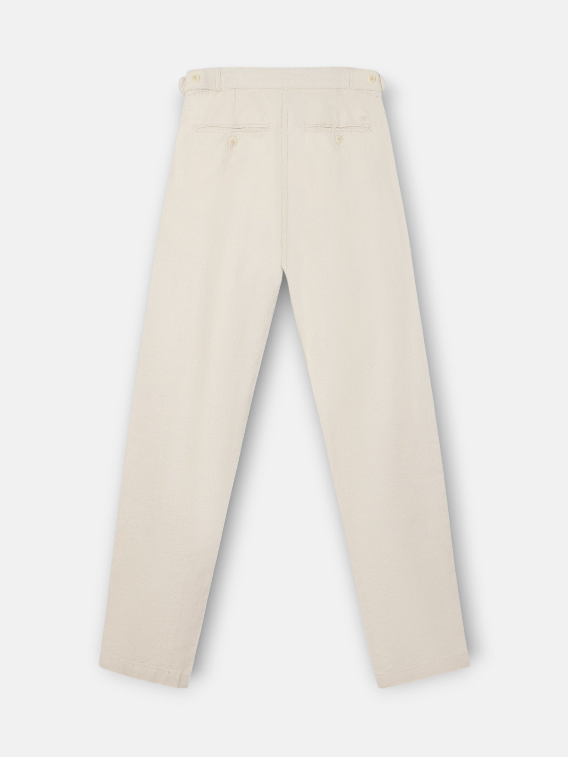 Pantalon de sport à pinces en lin beige