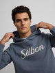 Sudadera capucha Silbon vintage azul indigo
