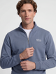 Half-zip indigo blue slow life sweatshirt