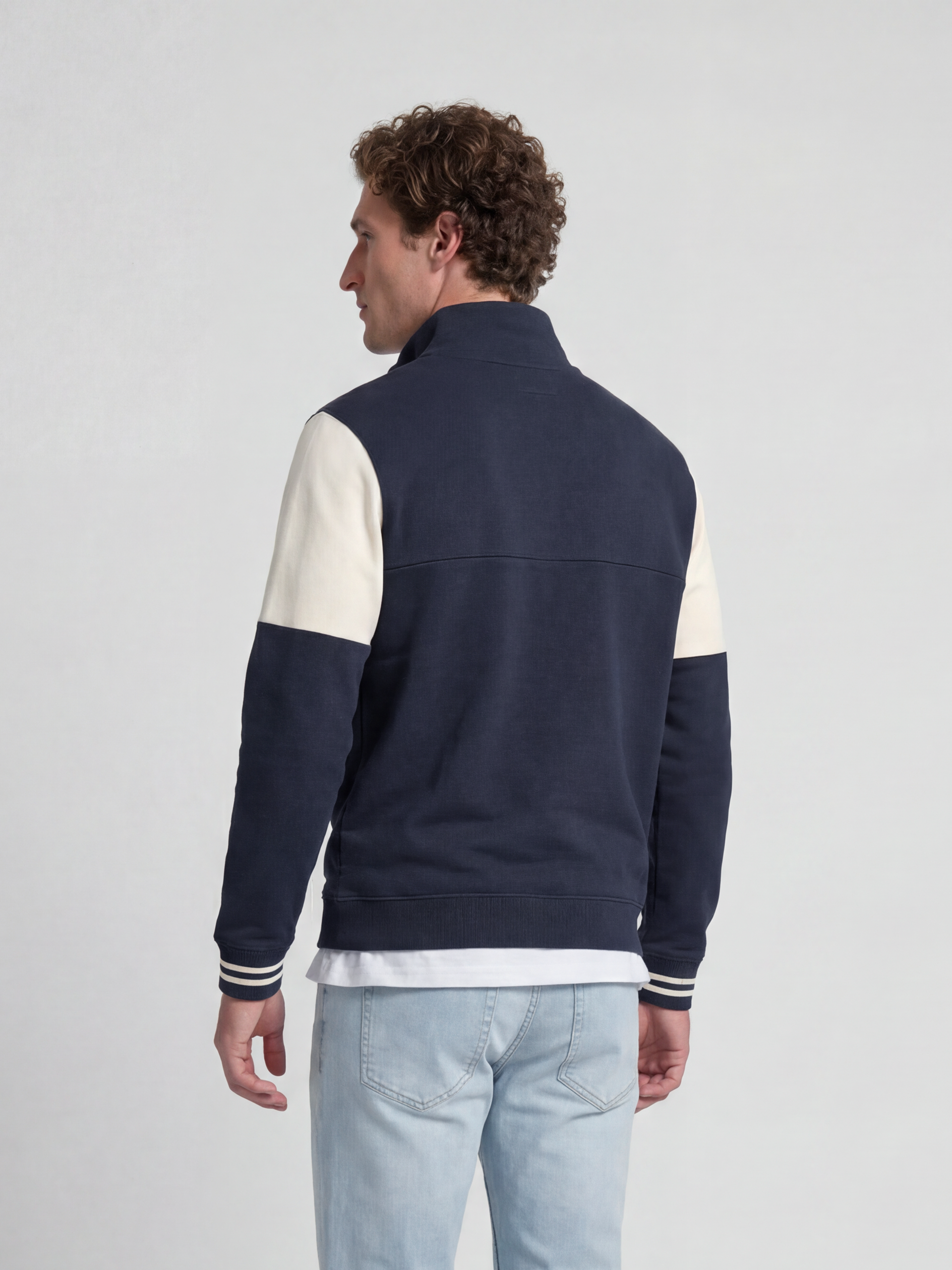 Vintage navy blue half-zip sweatshirt