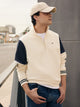 Vintage cream half-zip sweatshirt